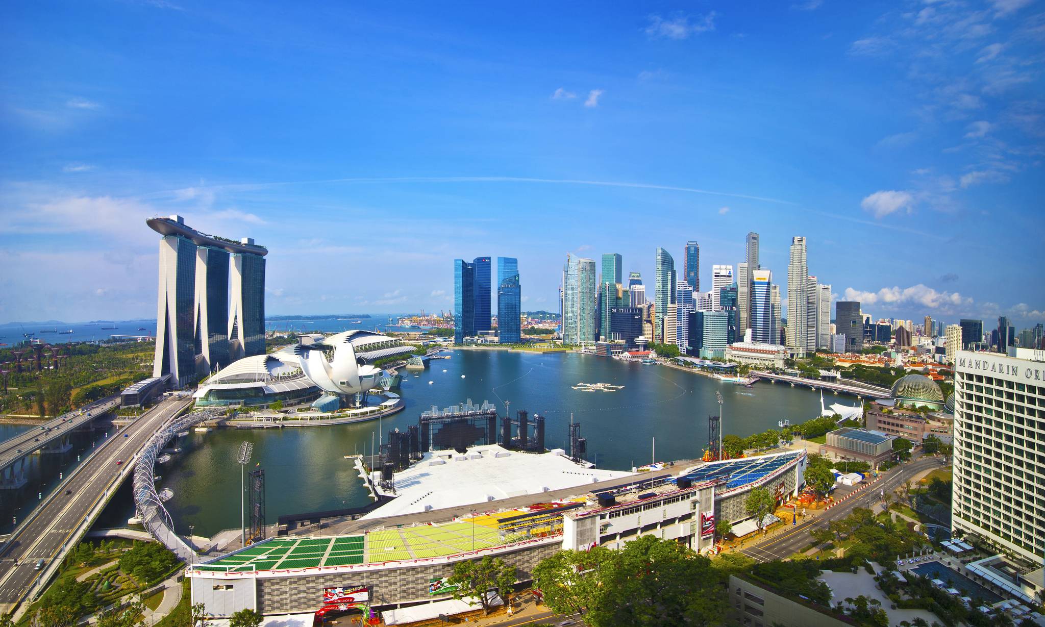 桌面上的壁纸新加坡 鸟瞰图 城市