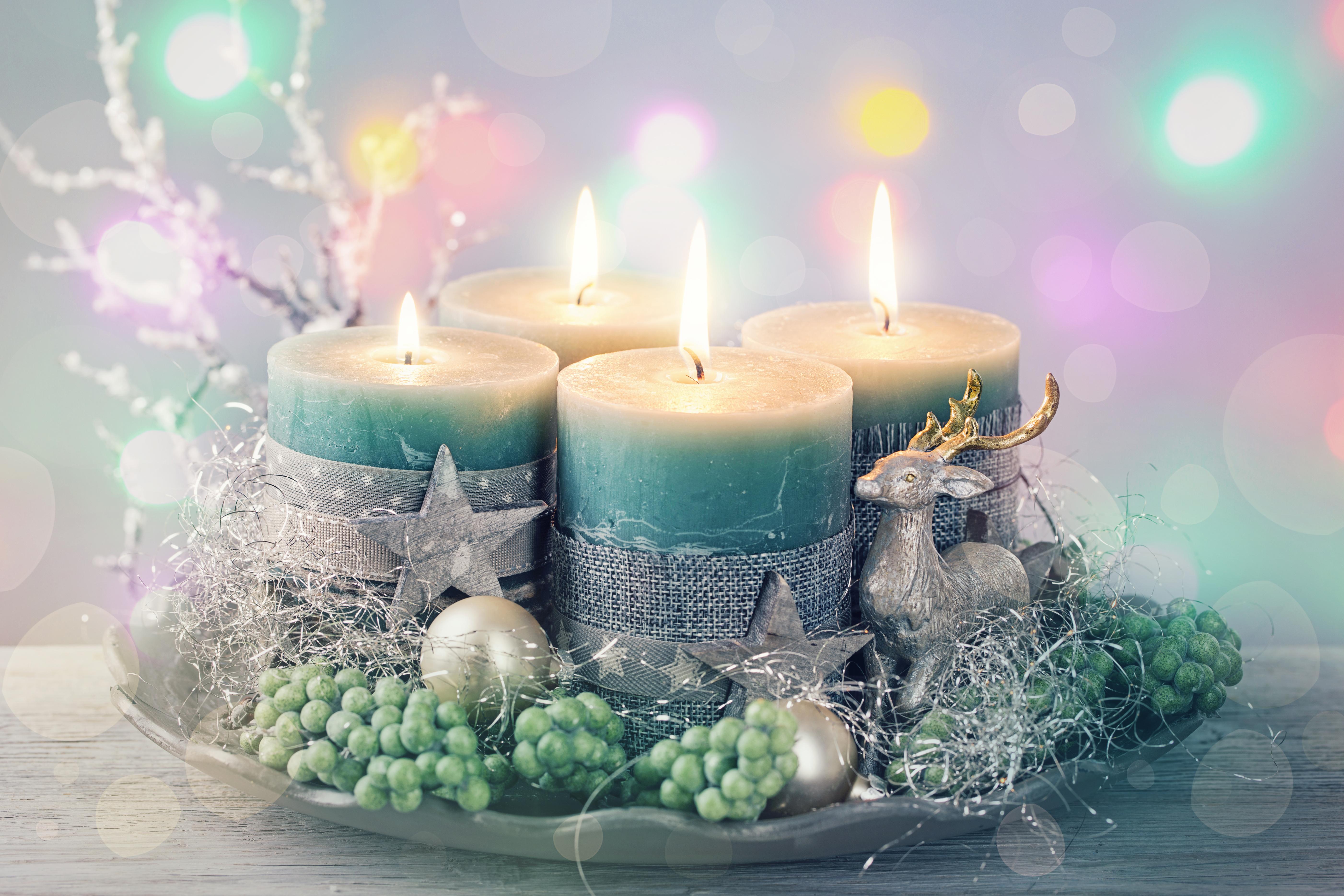 Wallpapers christmas wallpapers happy new year christmas candles on the desktop