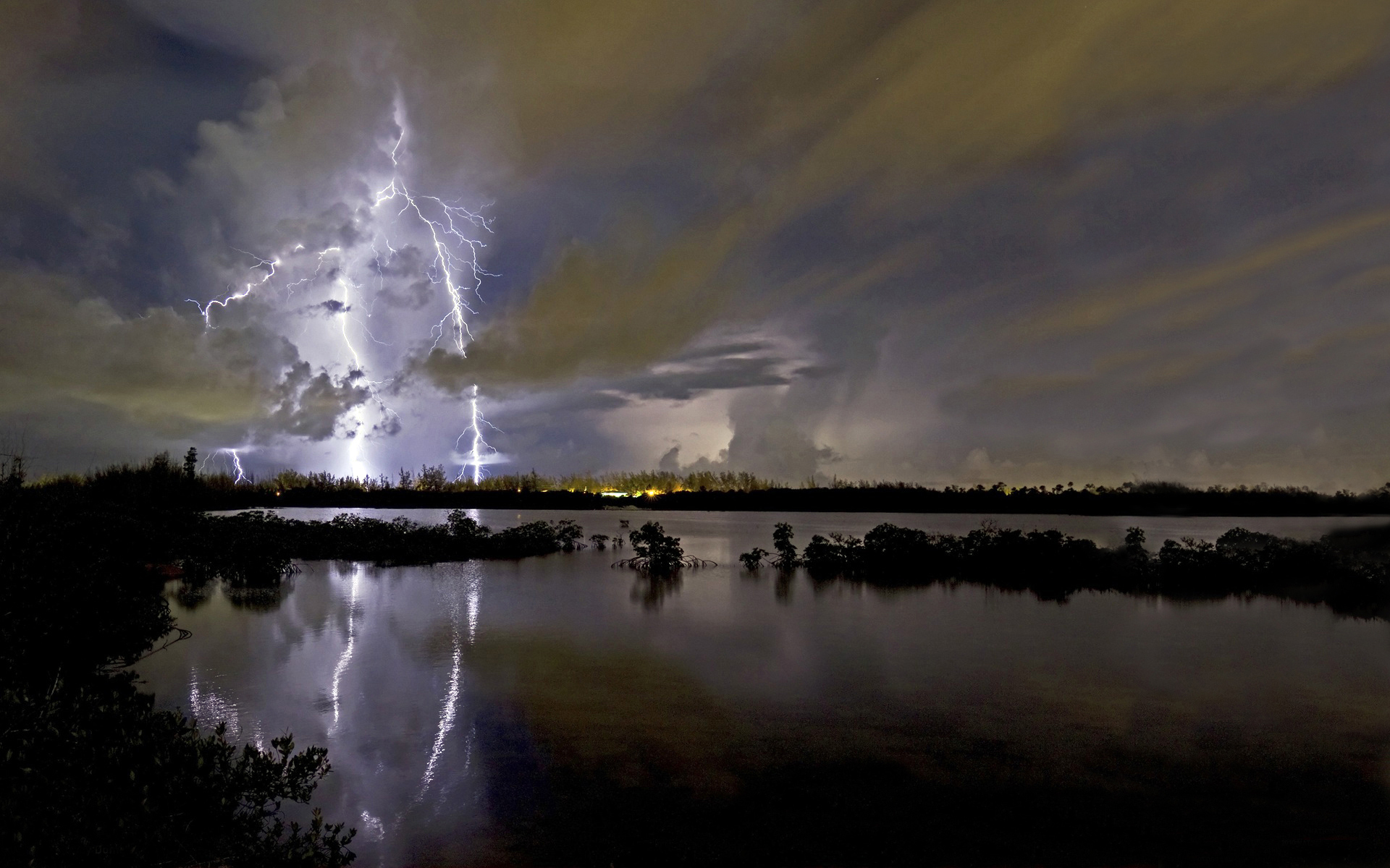 Wallpapers river bad weather sky on the desktop