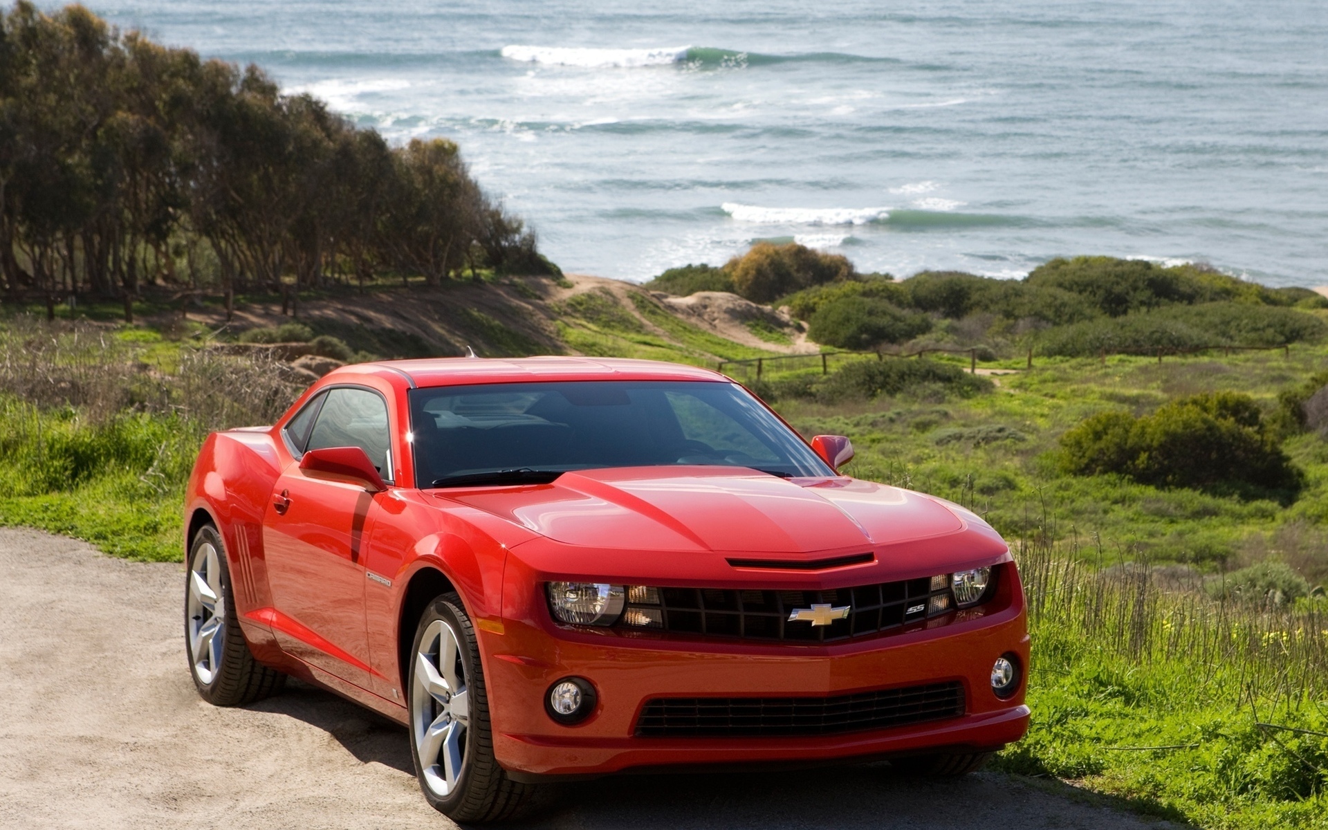 Обои chevrolet camaro красный на рабочий стол