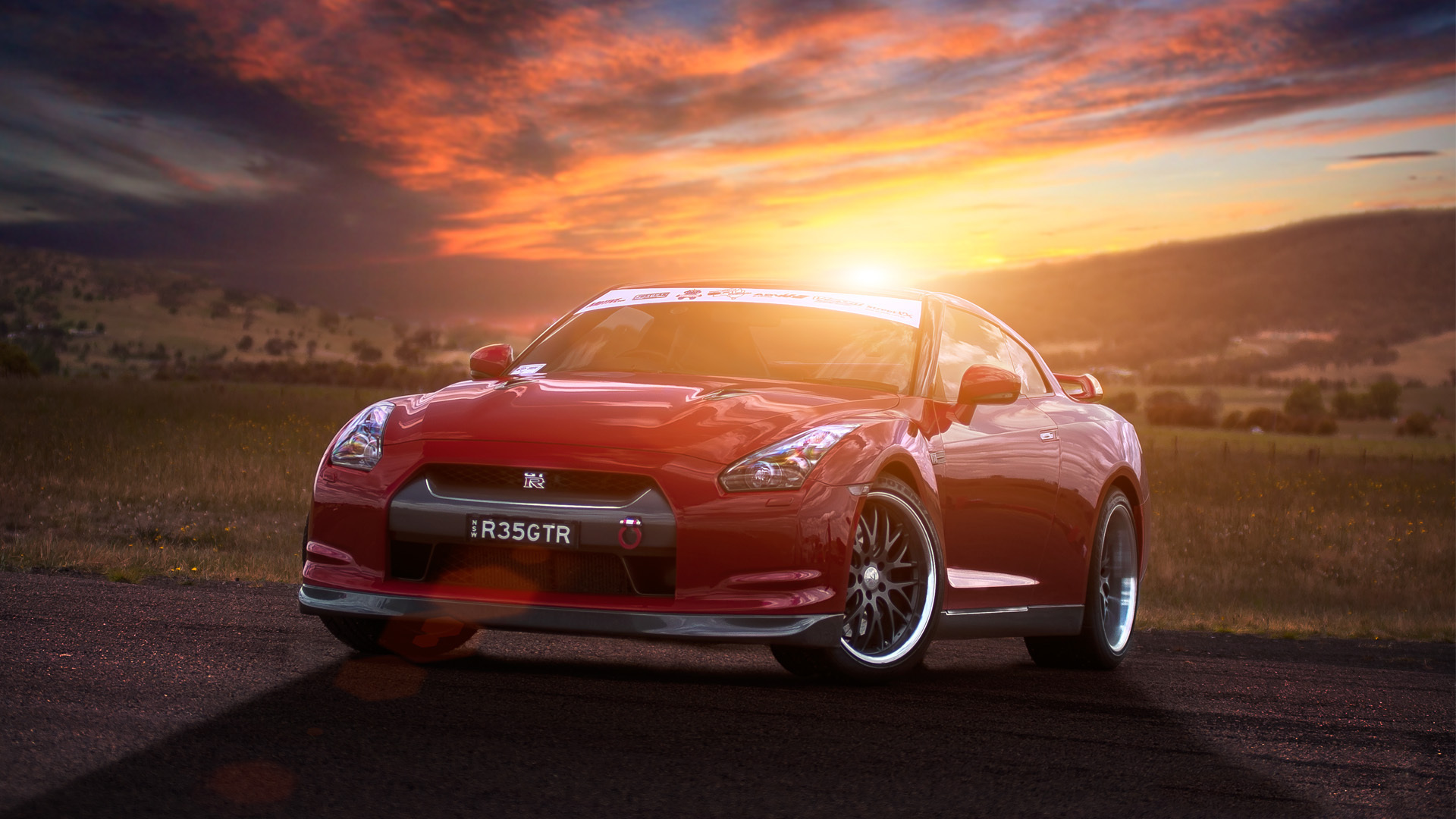 Wallpapers nissan gtr red on the desktop