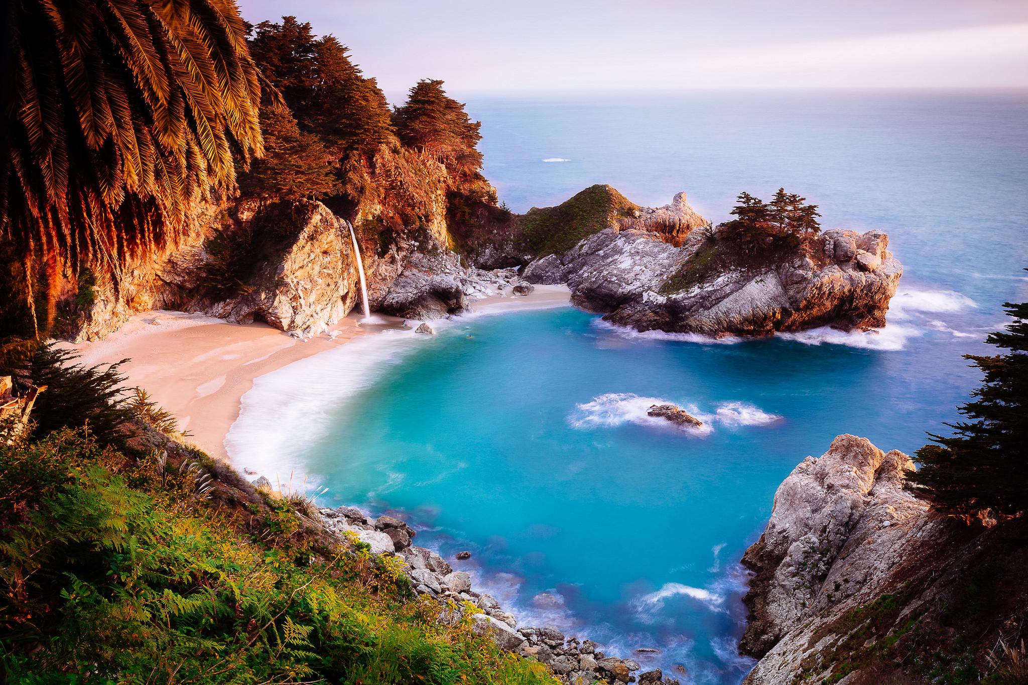 Wallpapers McWay Falls shore sea on the desktop