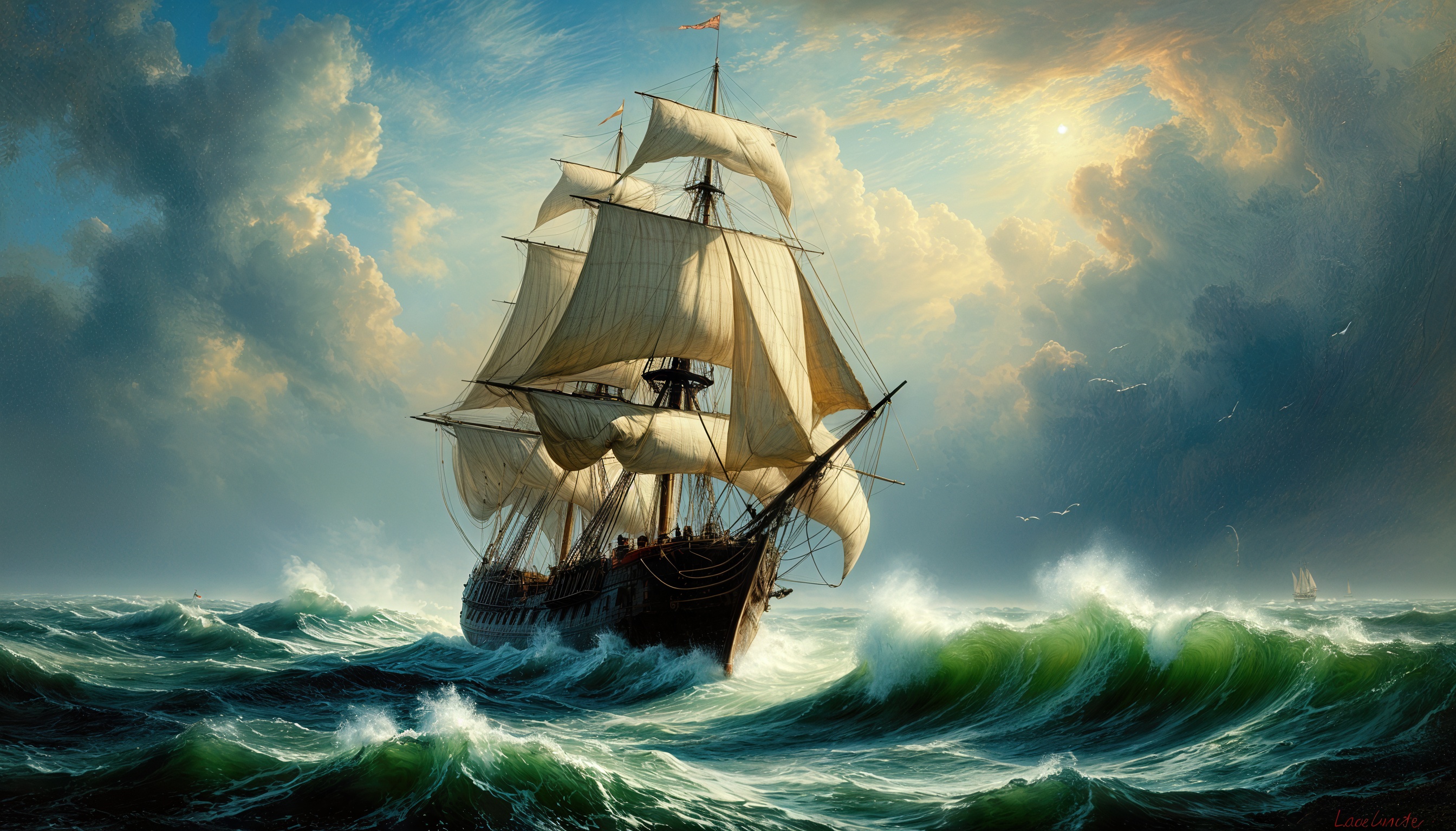 Бесплатное фото Корабль, бороздящий неспокойные морские просторы.