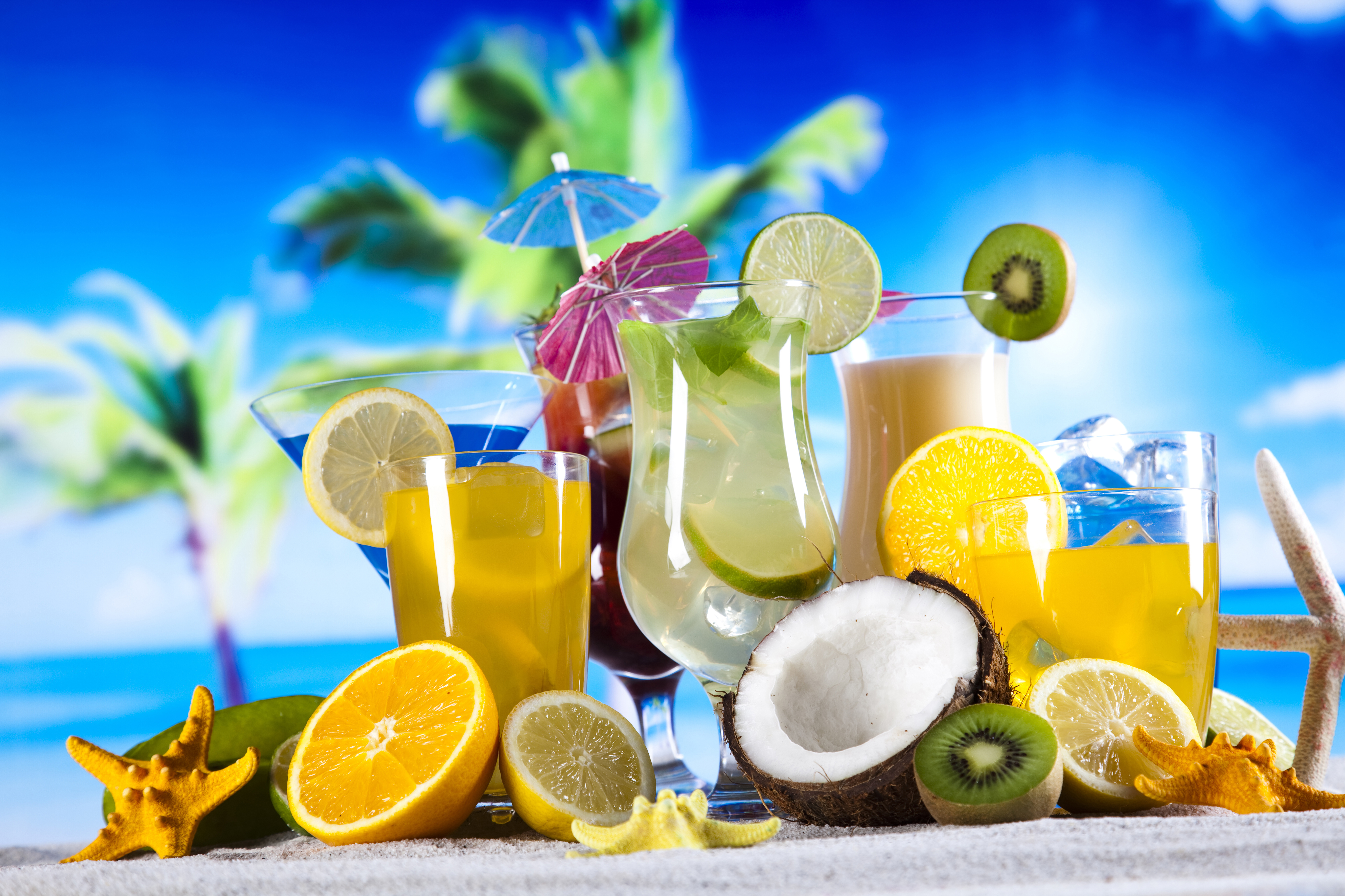 Wallpapers sea fruit cocktails on the desktop