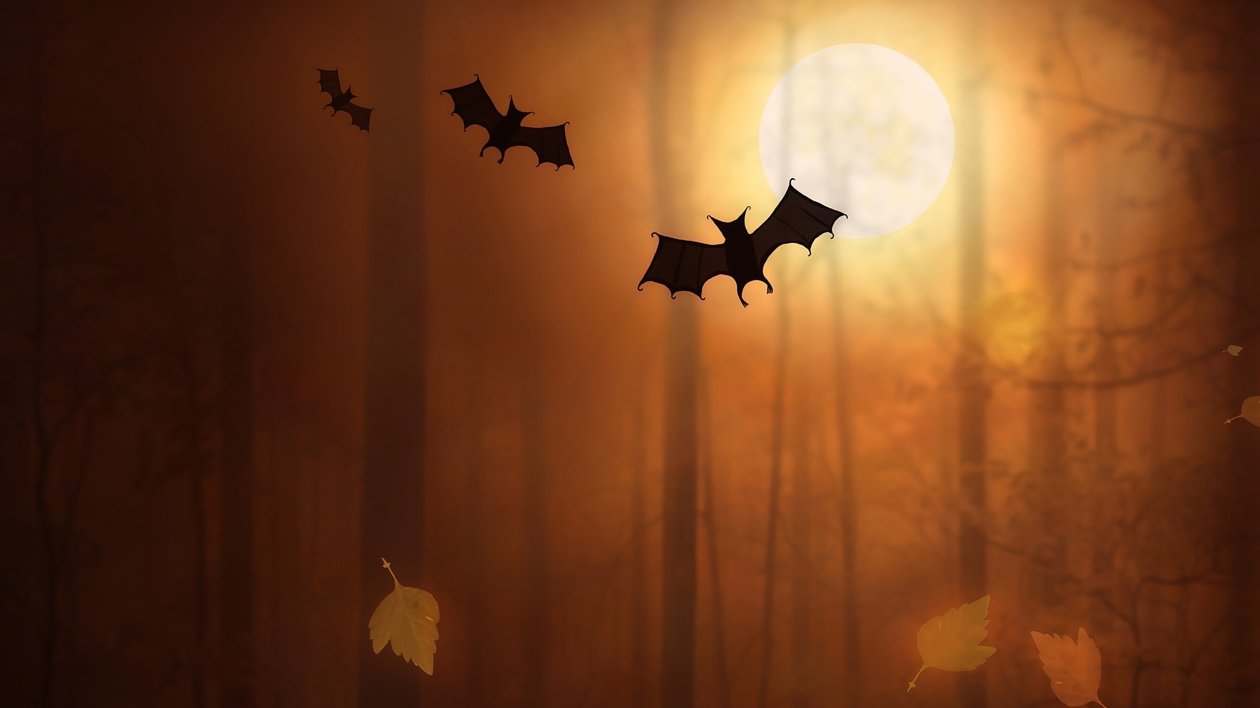 Bats in the foggy forest