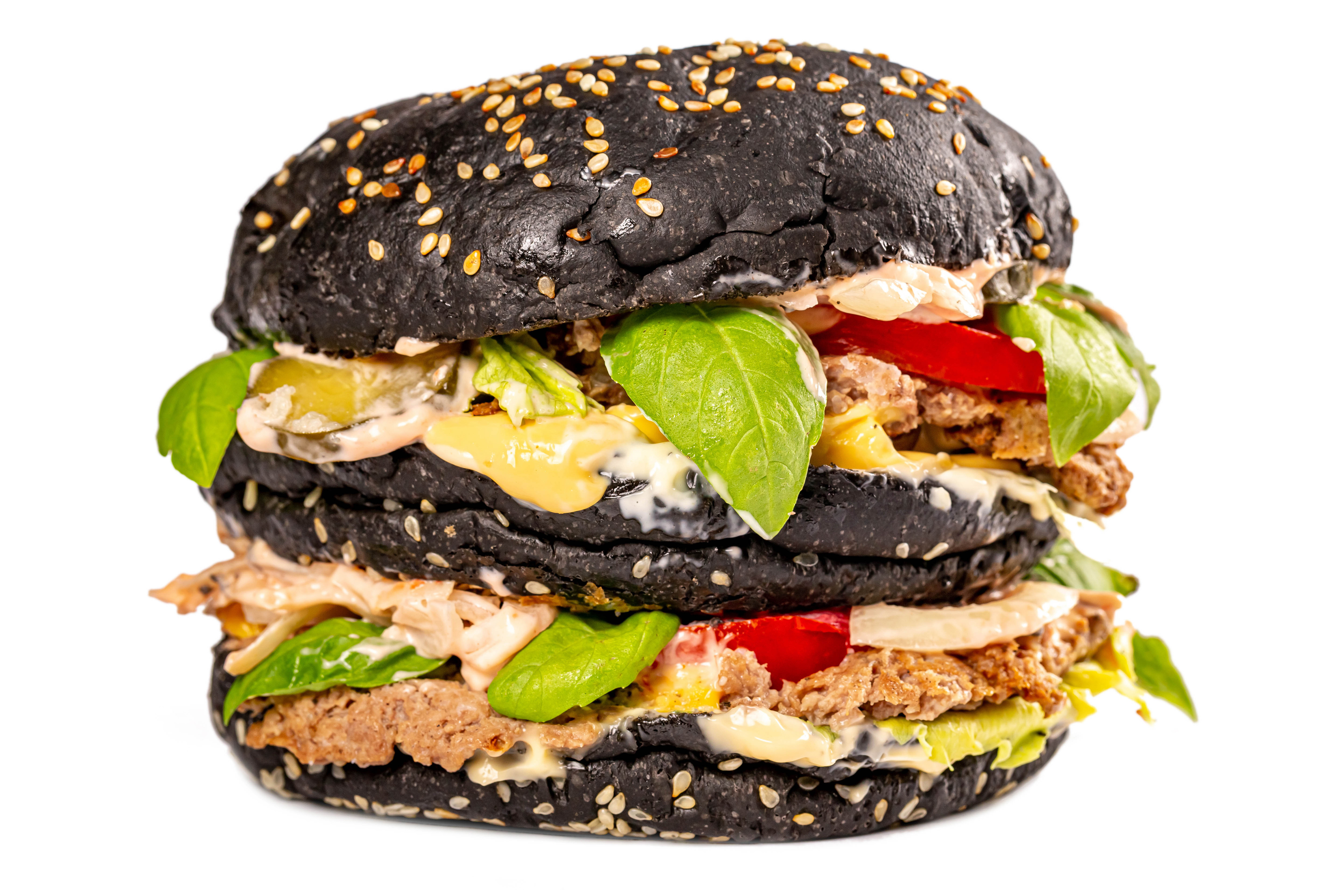 Wallpapers food black hamburger on the desktop