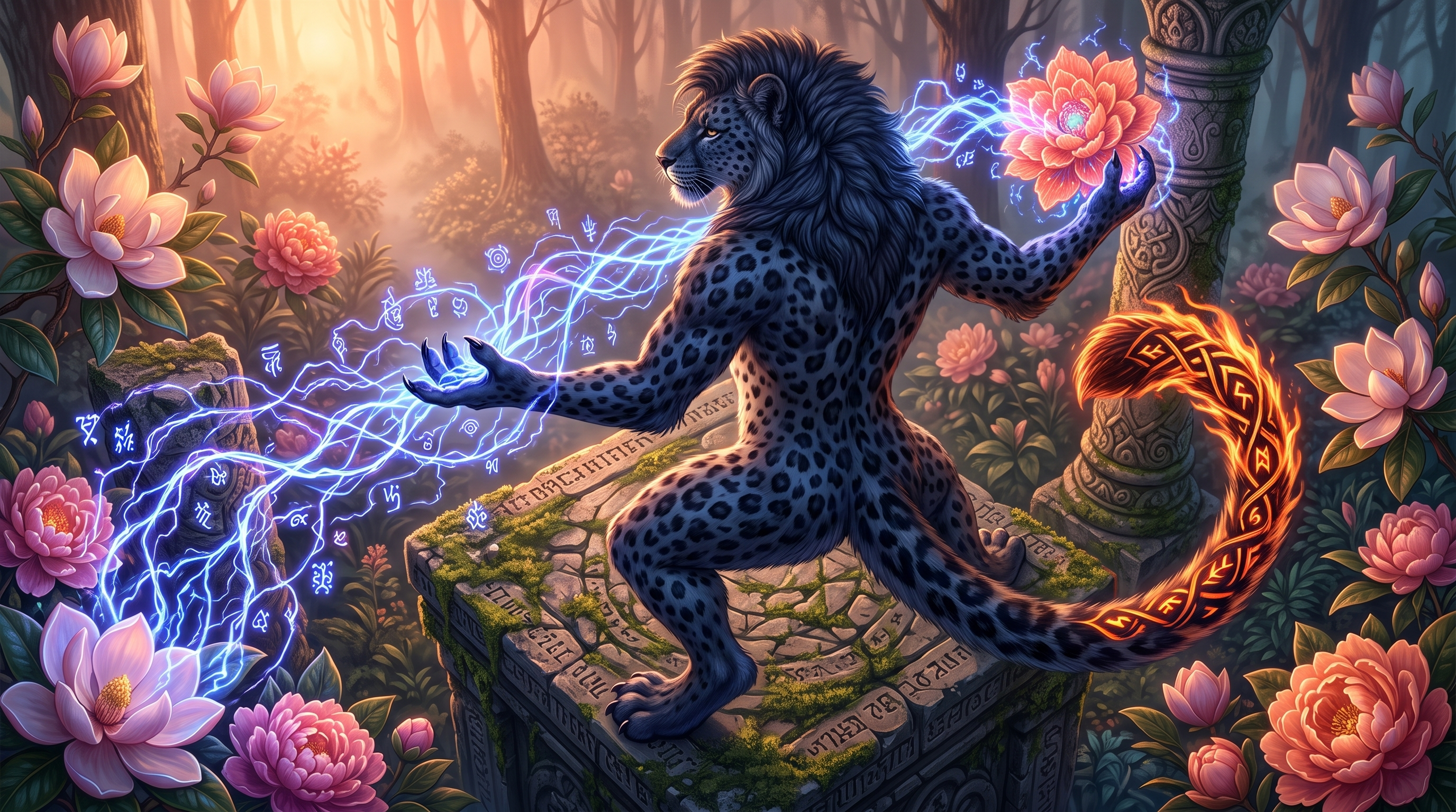 Wallpapers leopard magic lightnings on the desktop