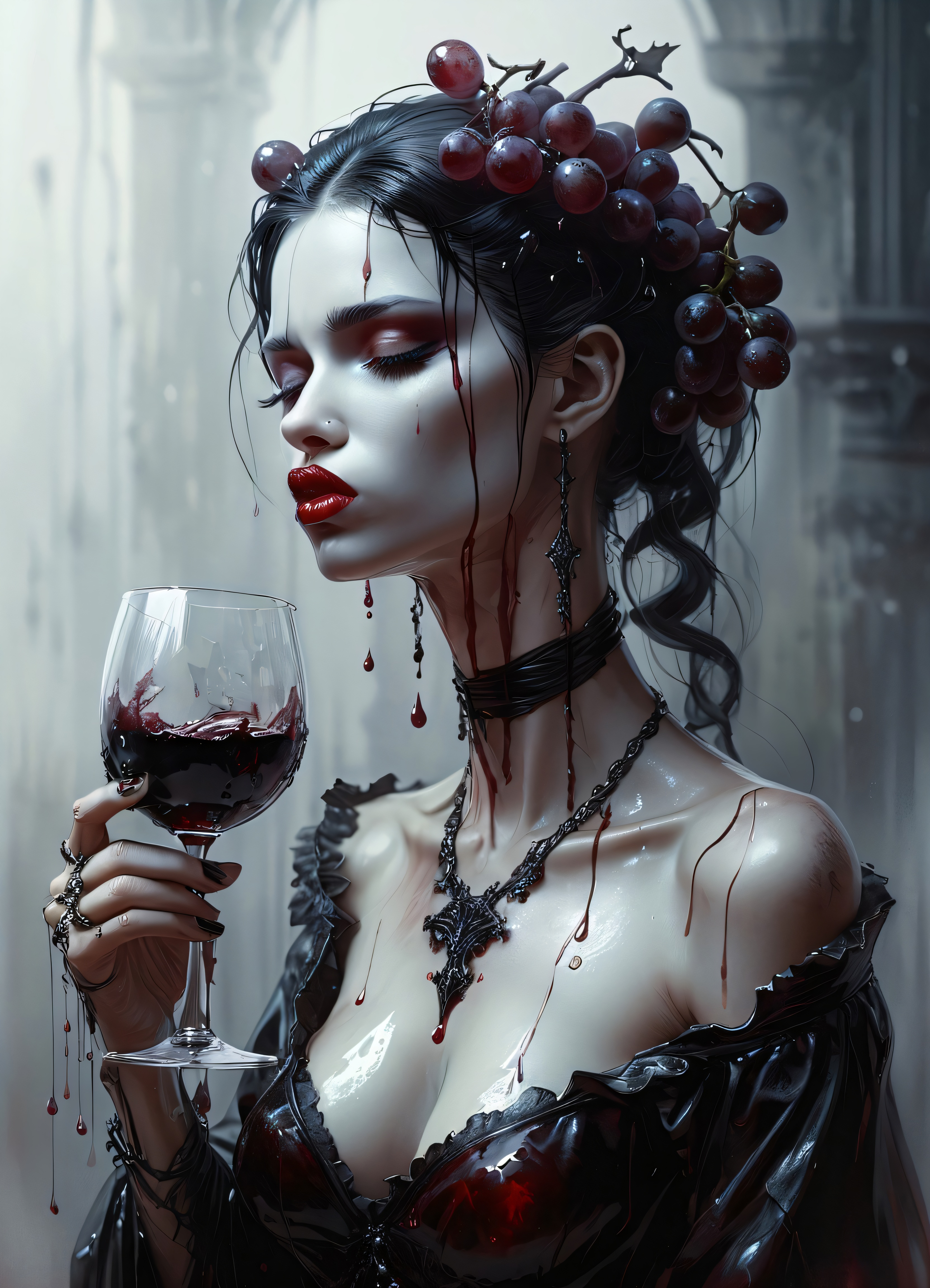 深红色葡萄酒
