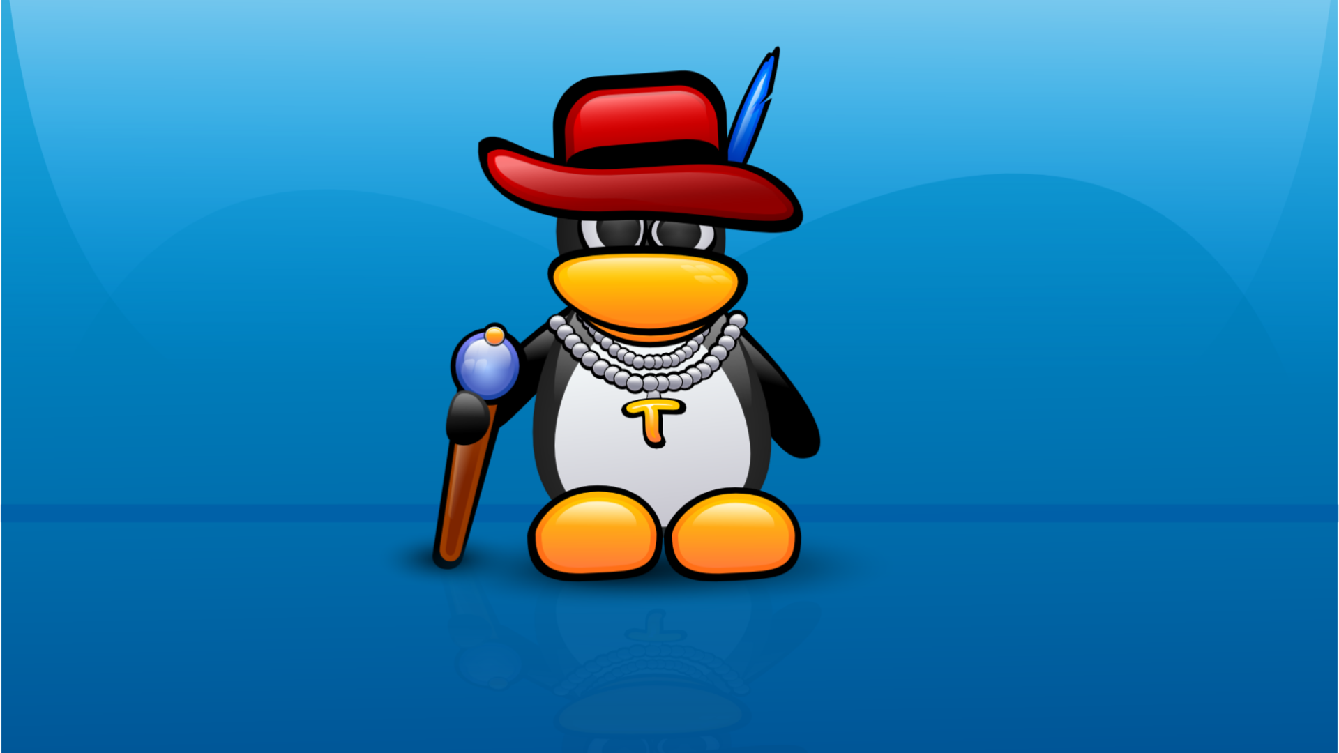 Обои иллюстрация мультфильм Linux на рабочий стол