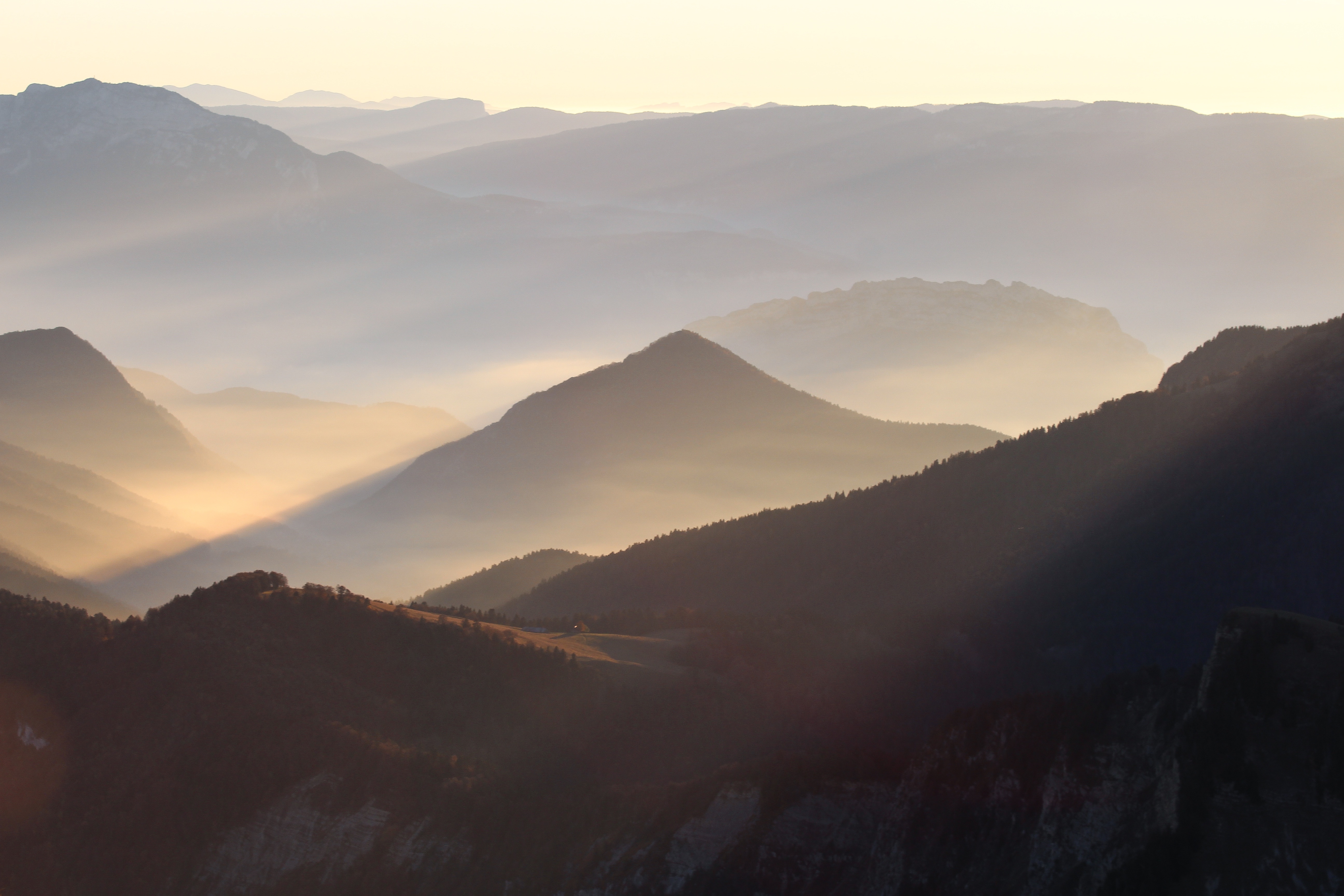 Wallpapers fog landscapes sun light on the desktop