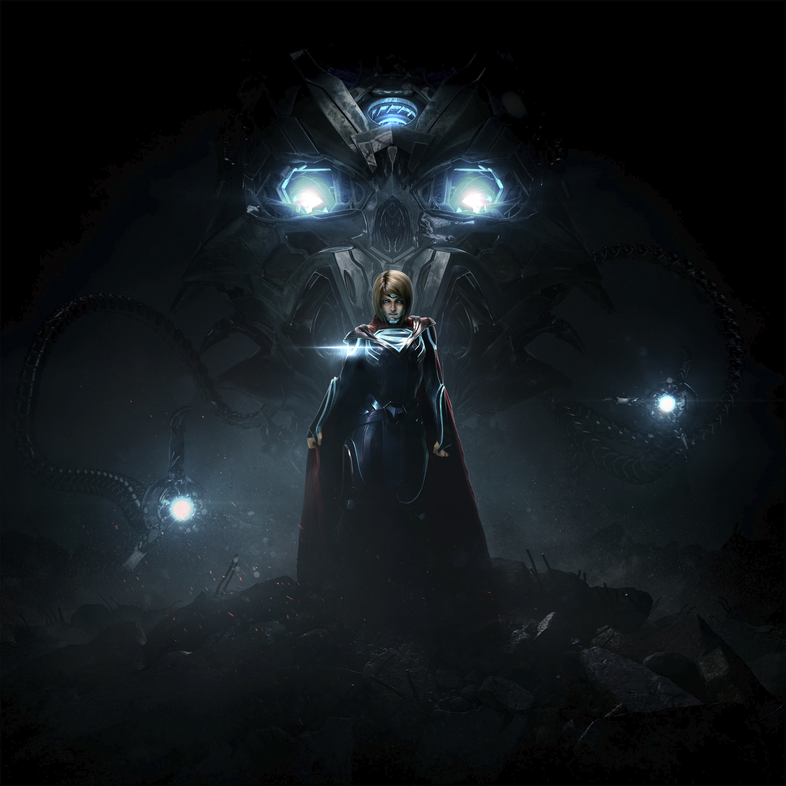 Обои обои injustice 2 супер-девочка робот на рабочий стол