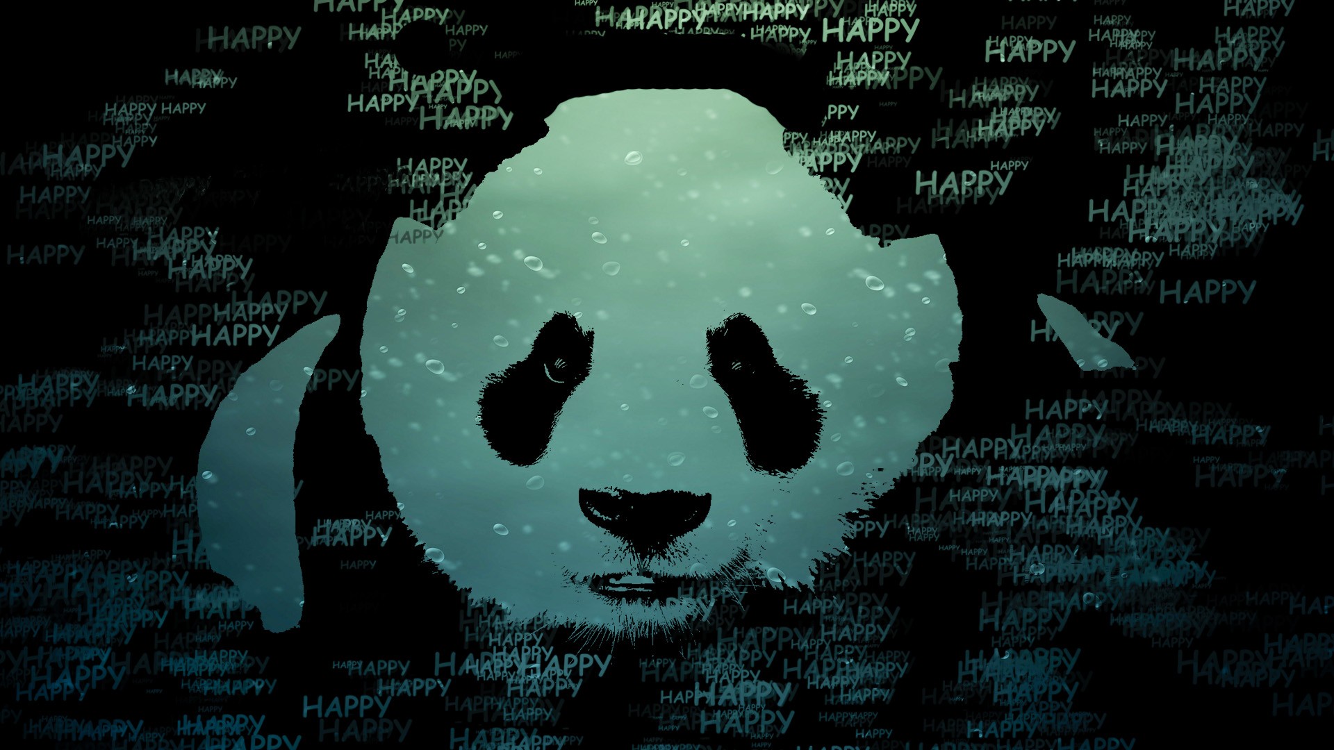 Wallpapers text panda happy on the desktop