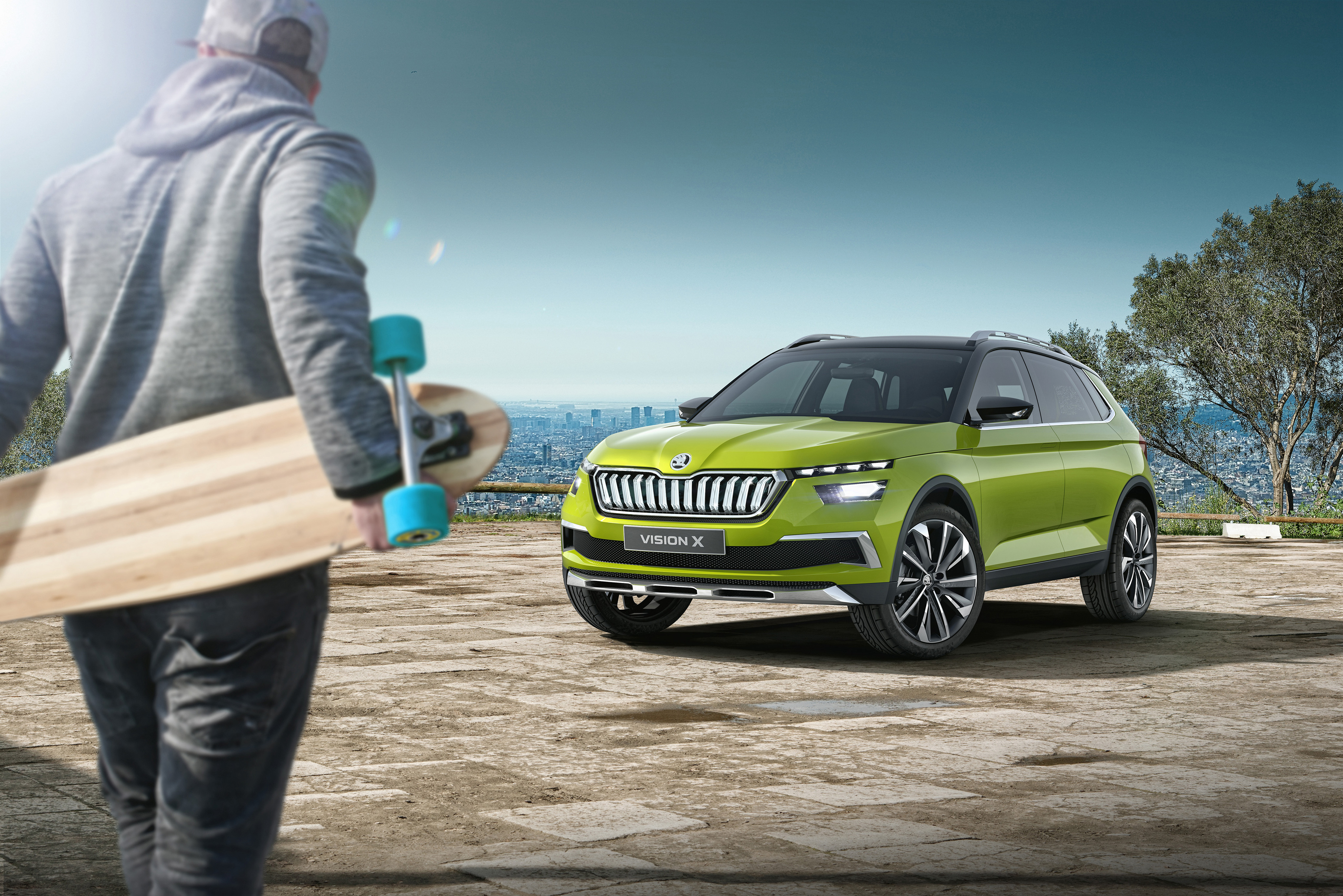 Wallpapers skoda vision x cars green car on the desktop