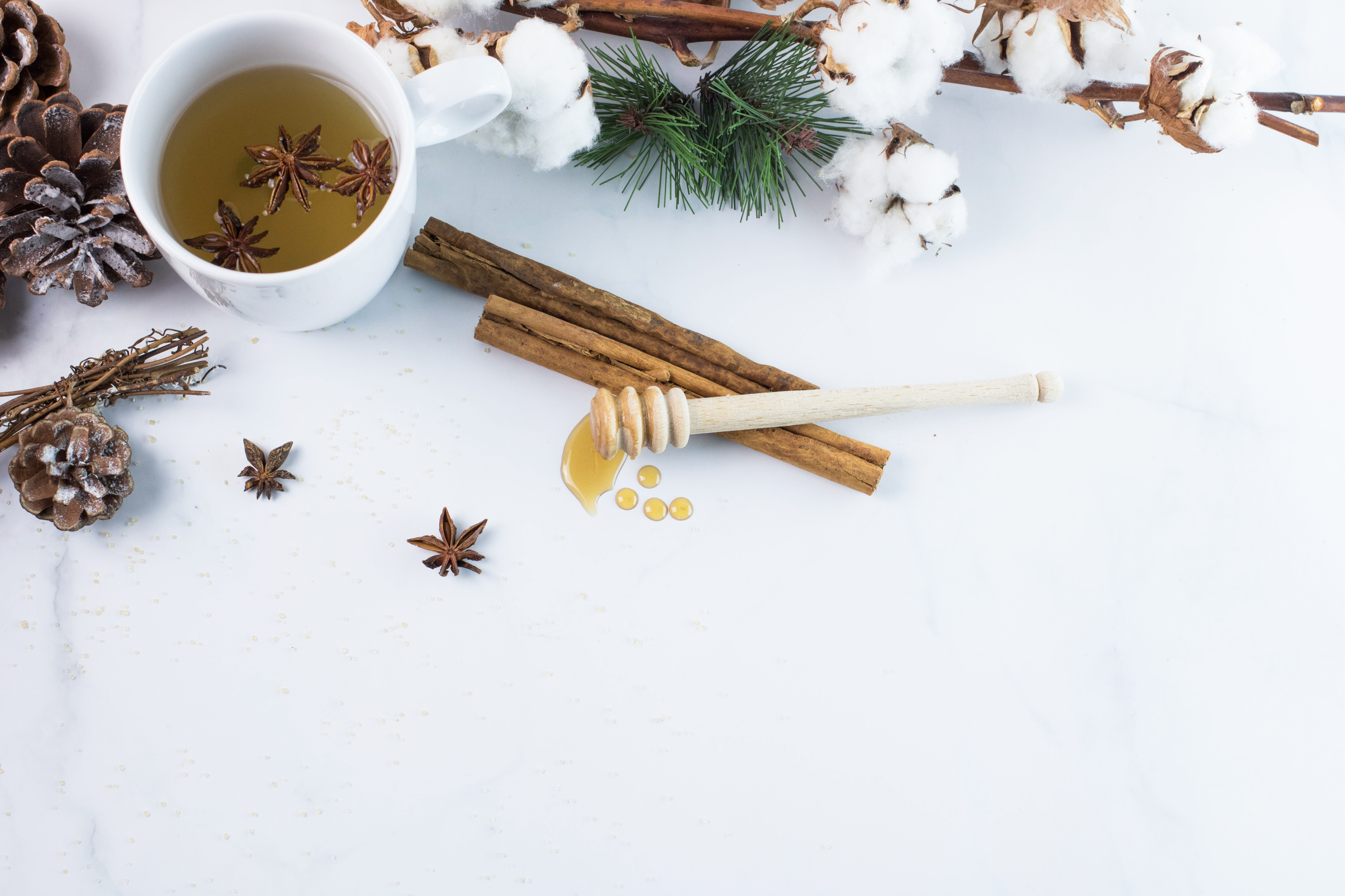 免费照片蜂蜜茶与新年气氛