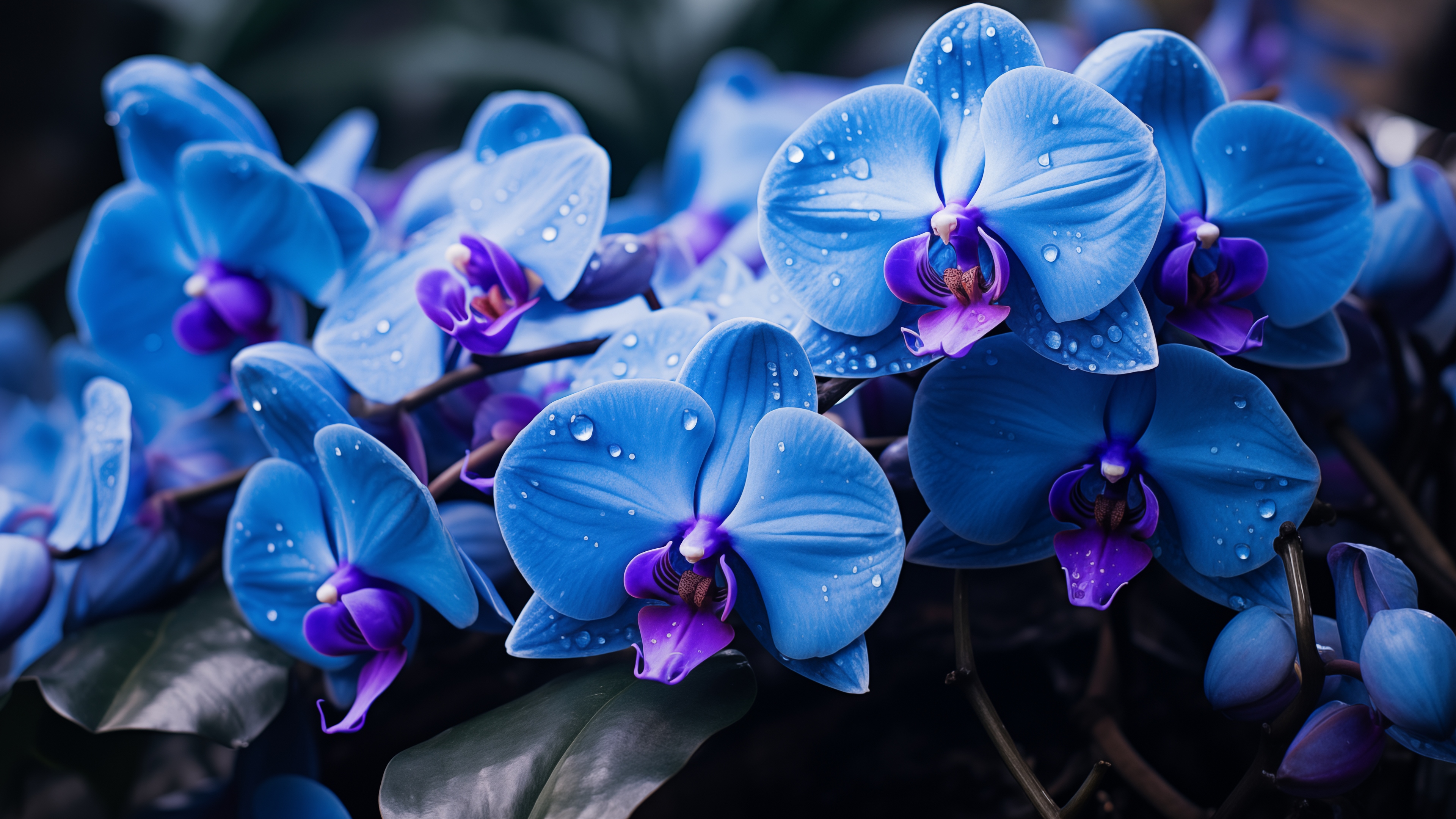 Free photo Blue flowers close-up