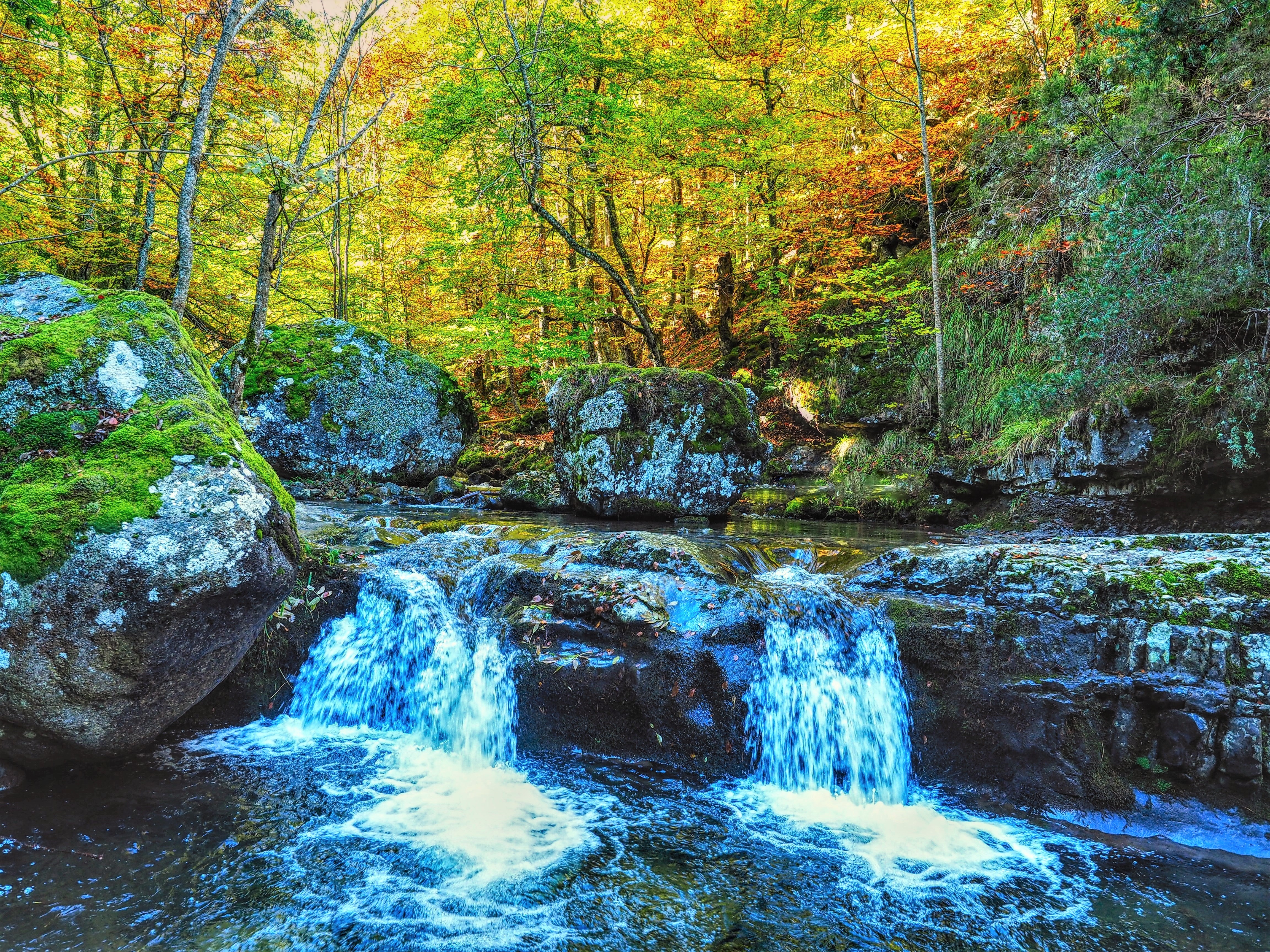 Обои Parque Natural Sierra Cebollera Испания Пуэнте ручей Ра на рабочий стол