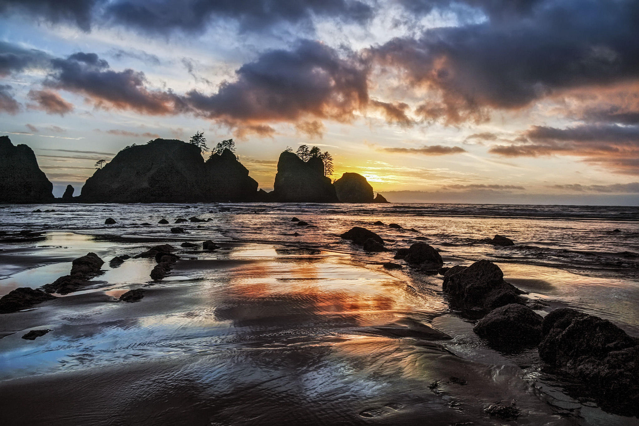 Wallpapers Shi Shi Beach and Arch Point Olympic National Park sea on the desktop