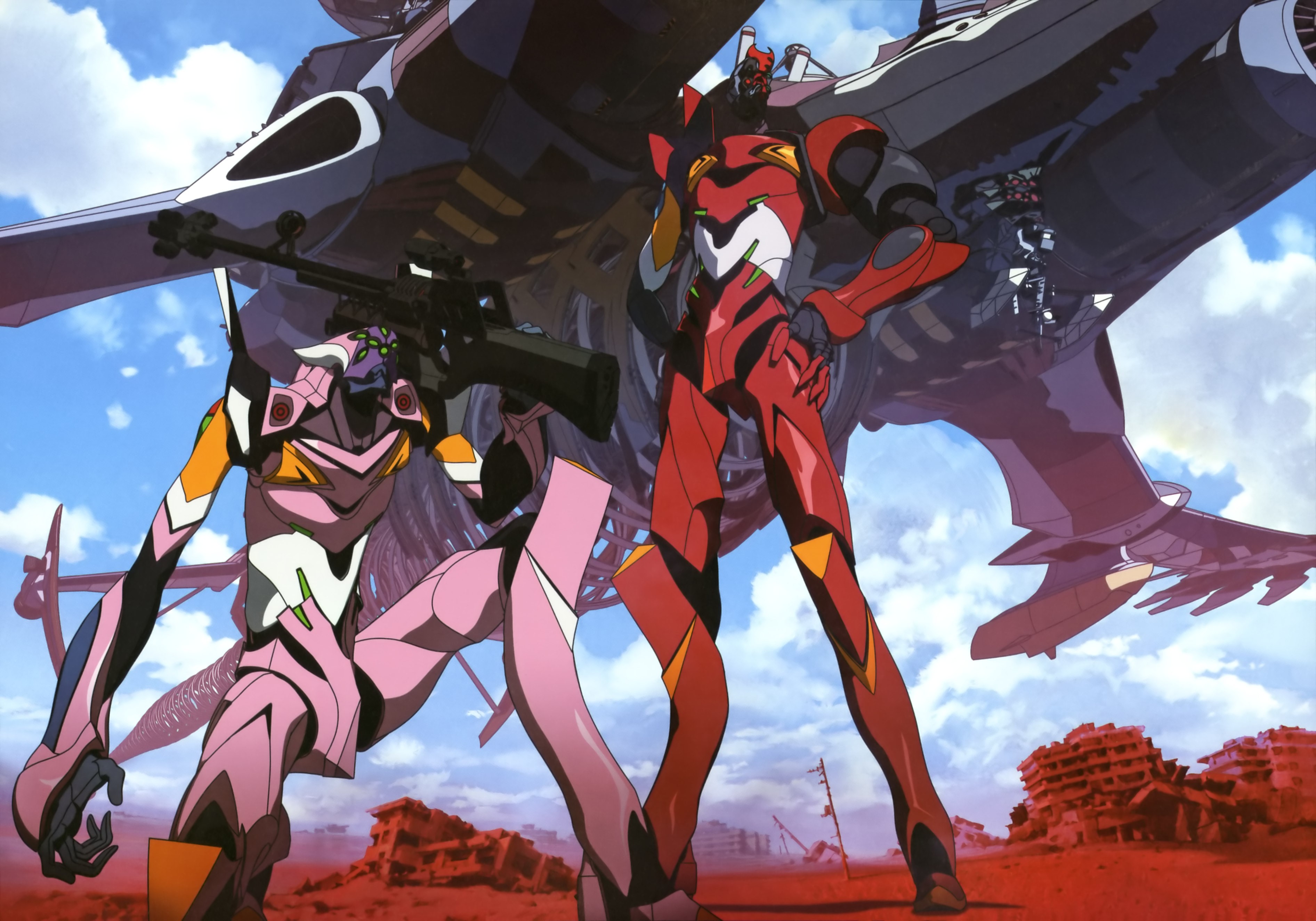 Обои аниме Neon Genesis Evangelion EVA Unit 02 на рабочий стол