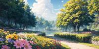 Парк с цветами