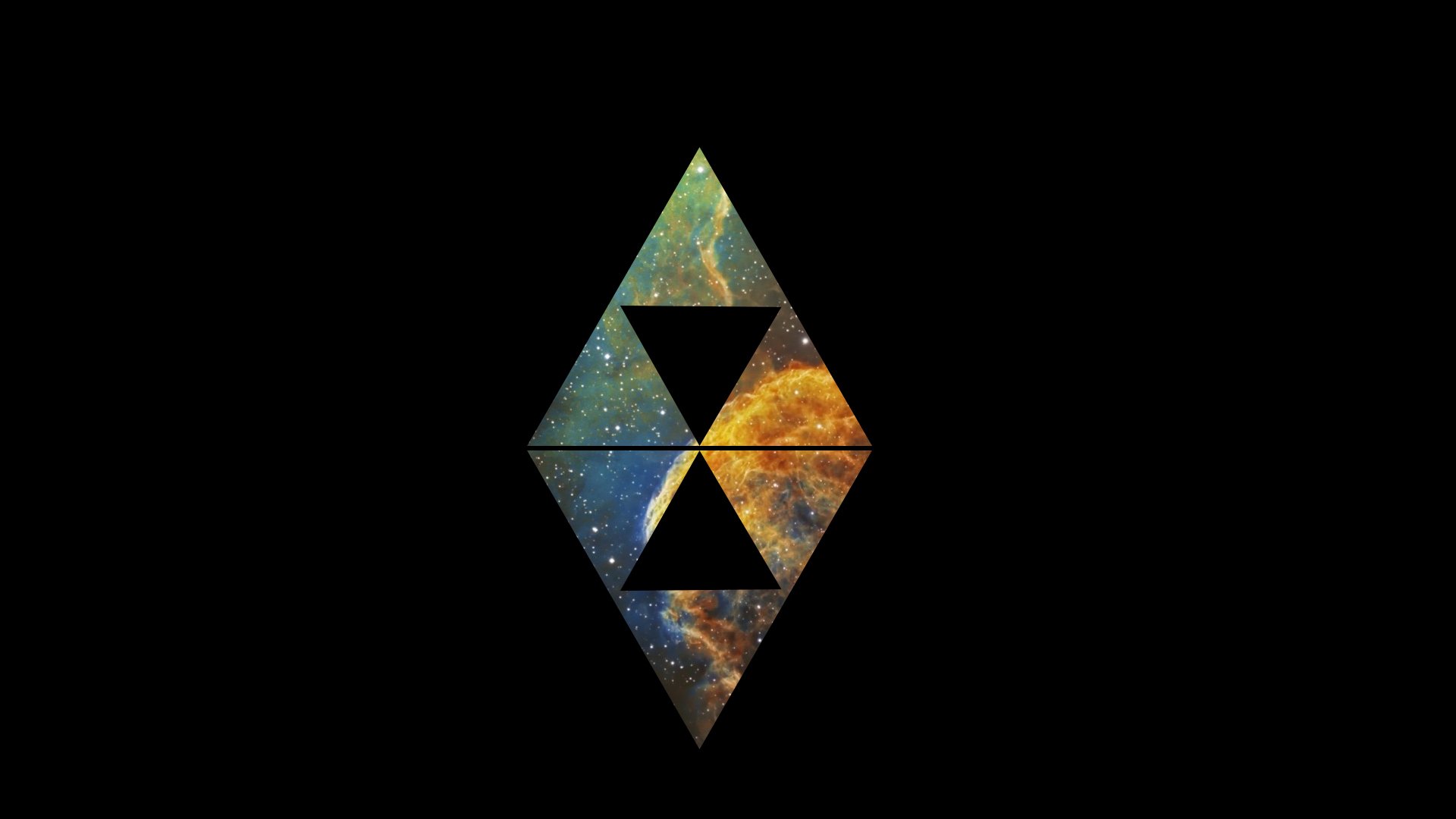 Wallpapers galaxy space triangle on the desktop