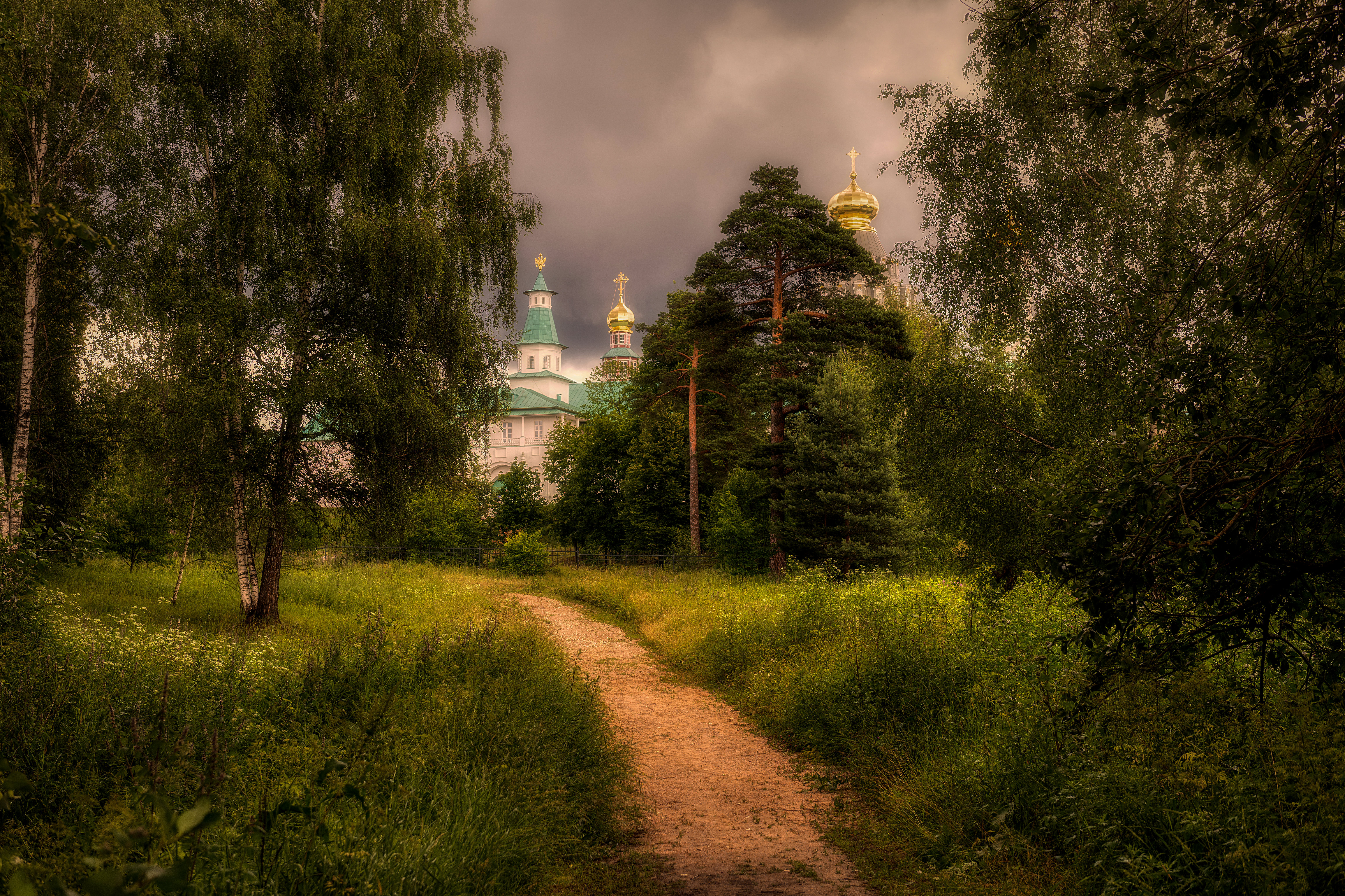 Wallpapers field Cathedral landscape on the desktop