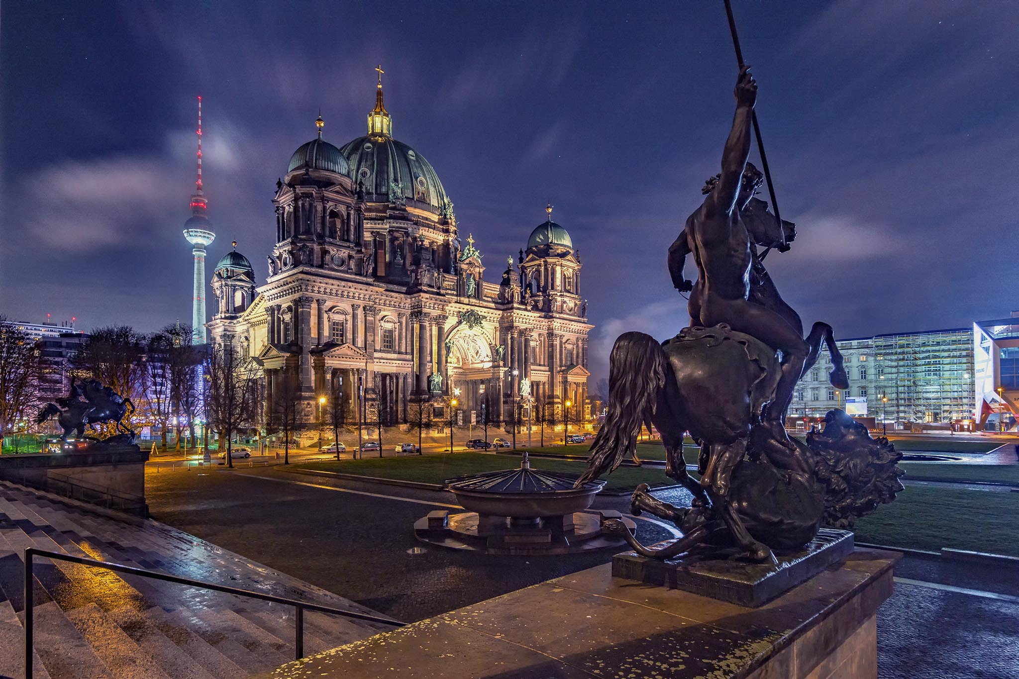 Wallpapers Berliner Dom illumination night on the desktop