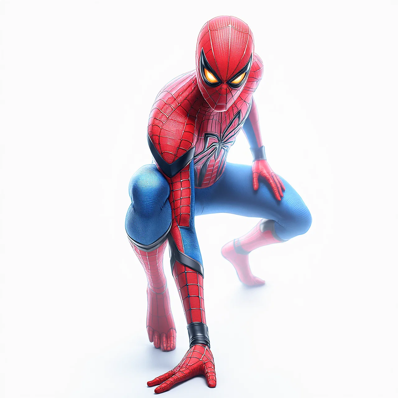 Картинка Человека паука в стойке сидя