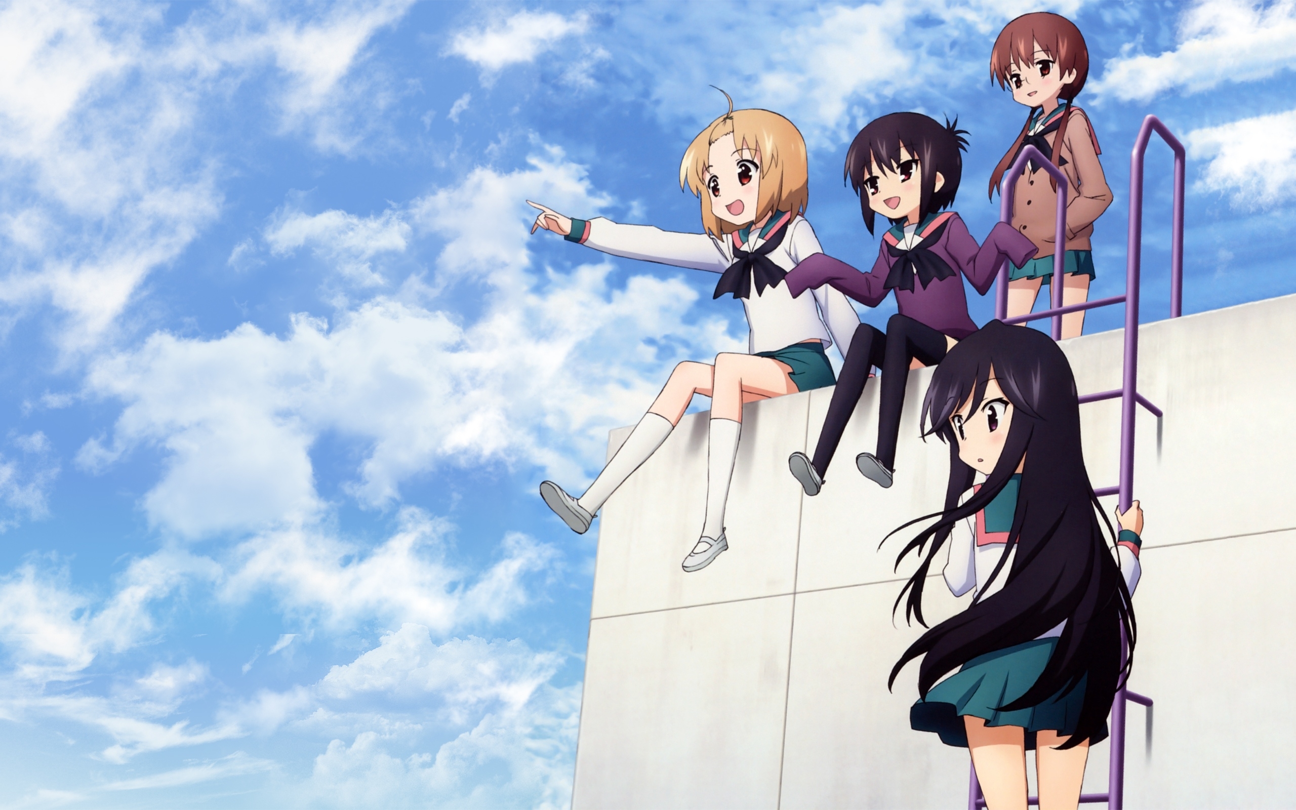 Wallpapers anime girls crowd on the desktop