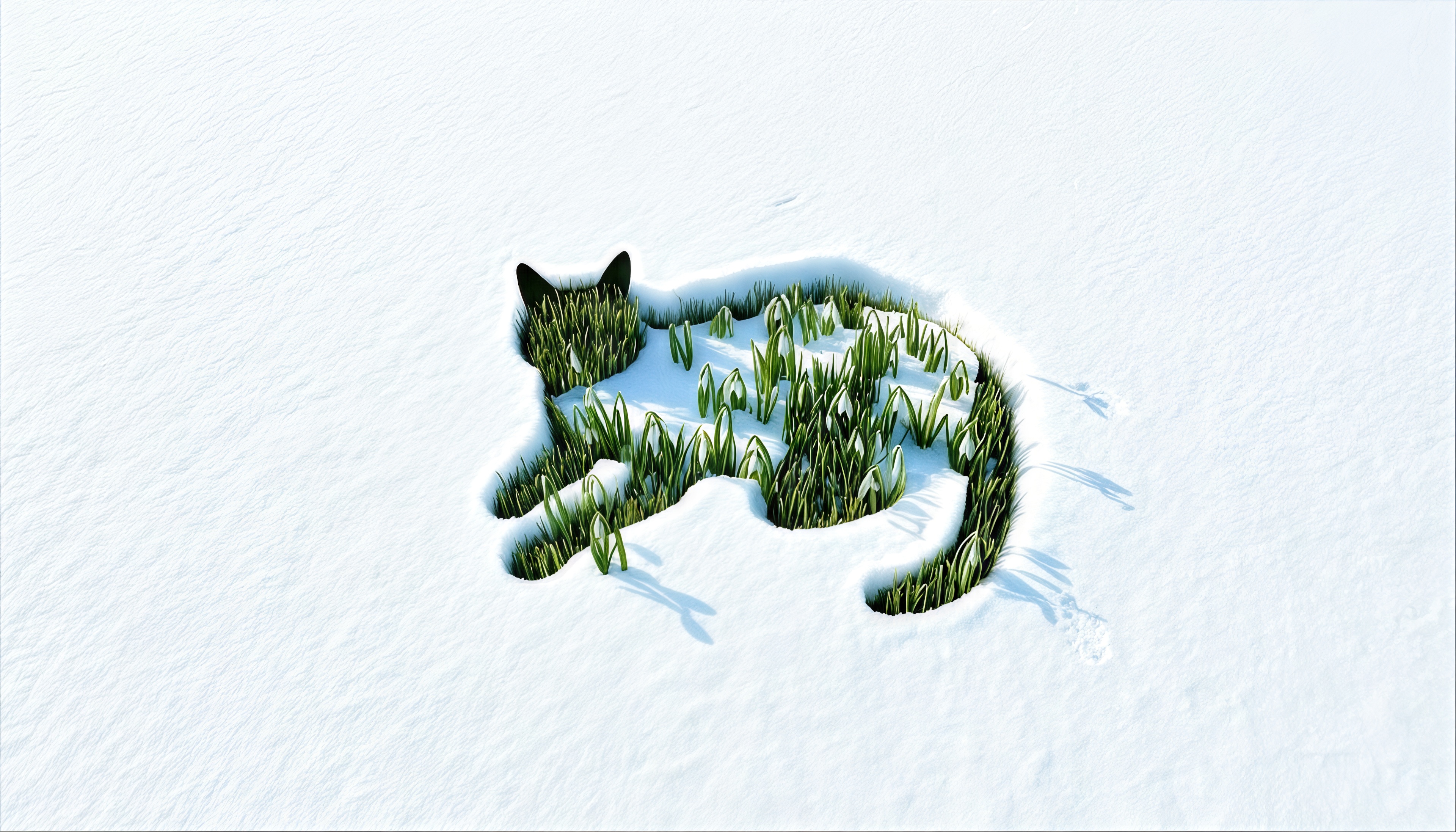 桌面上的壁纸春季 猫 草地