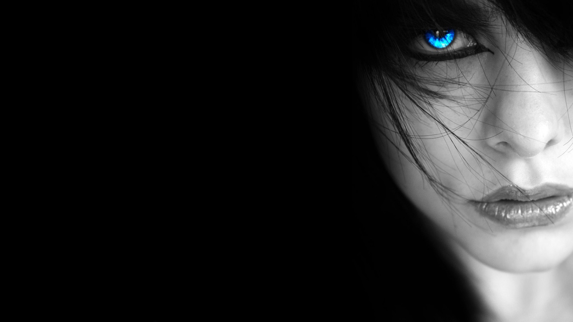 桌面上的壁纸脸 黑 单铬