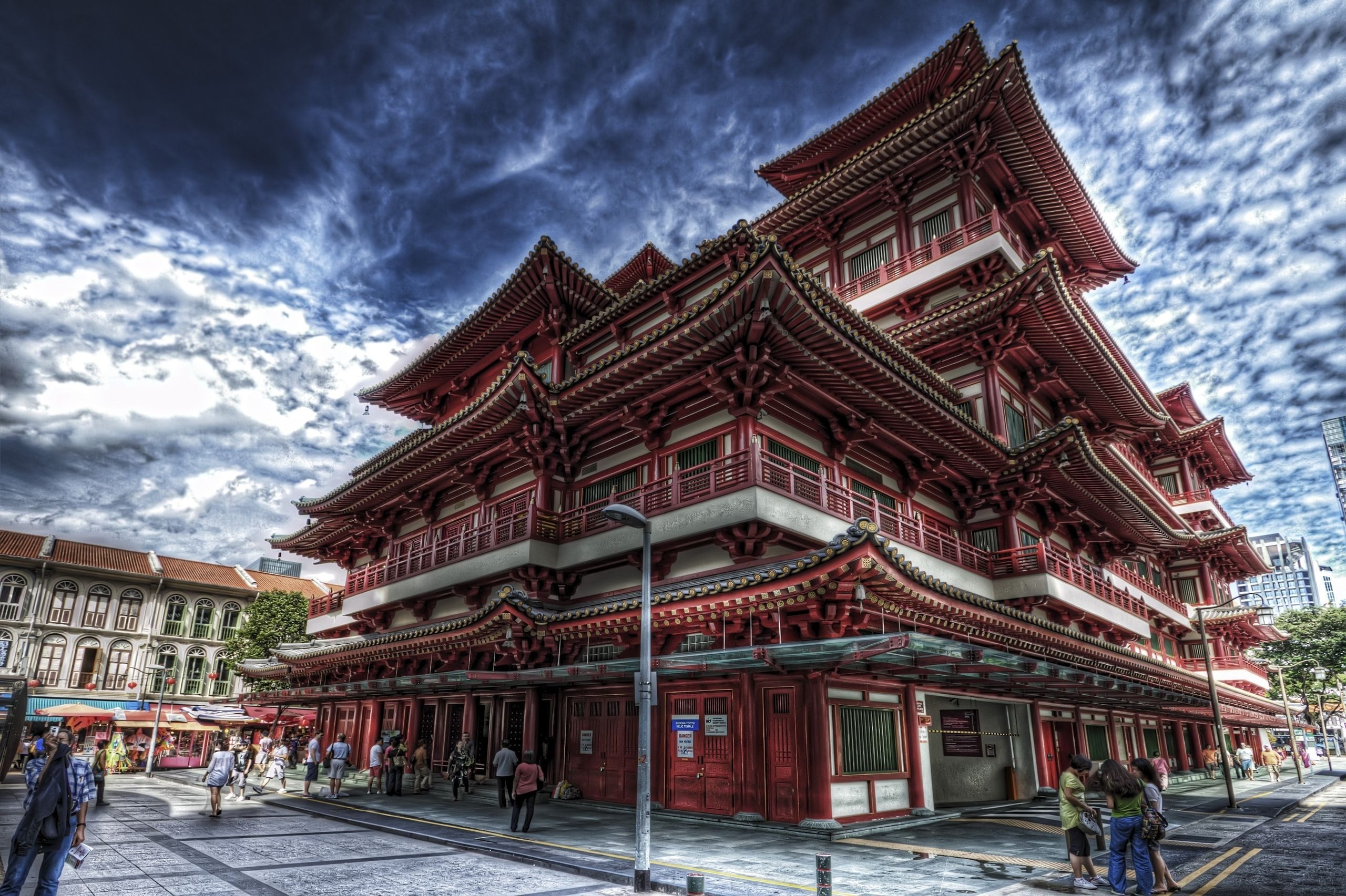 Dramatic sky above the temple