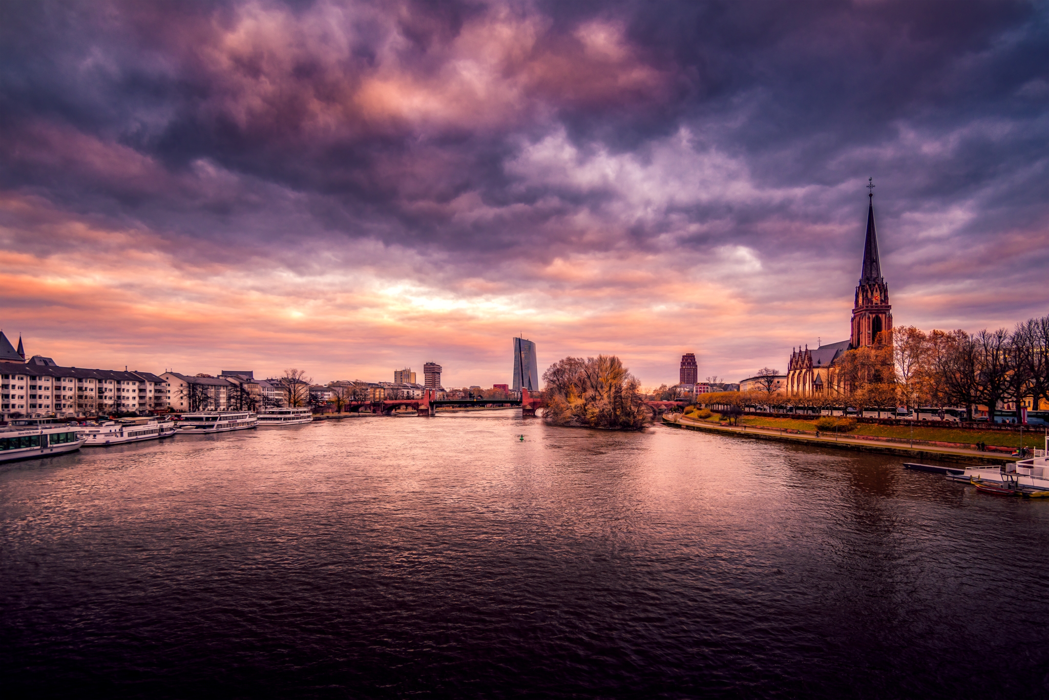 Wallpapers Frankfurt am Main Germany sunset on the desktop