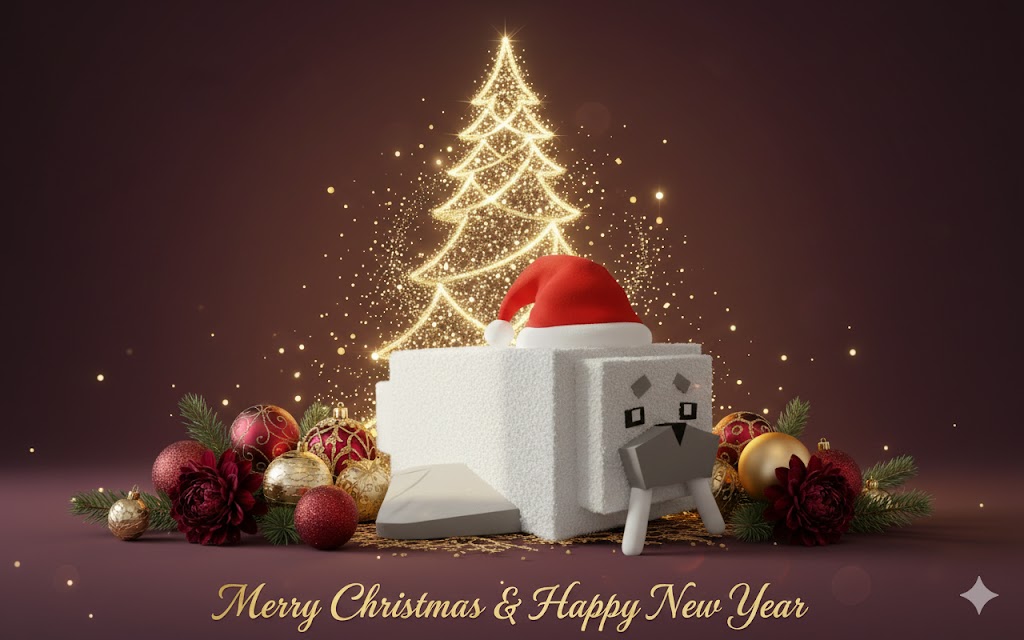 Бесплатная открытка Новогодняя открытка из Роблокс.