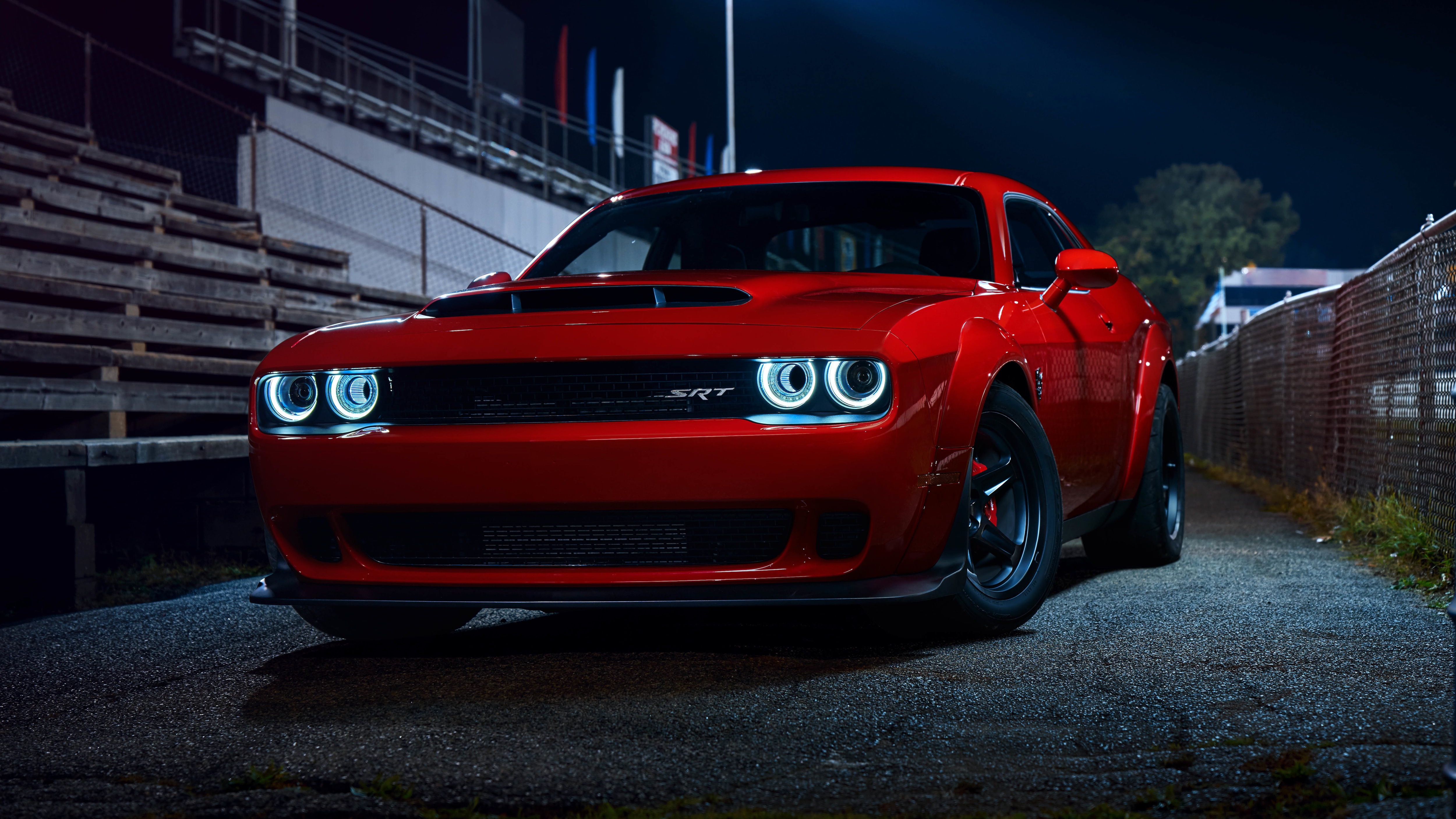 Обои передняя оптика передняя часть Dodge Challenger на рабочий стол