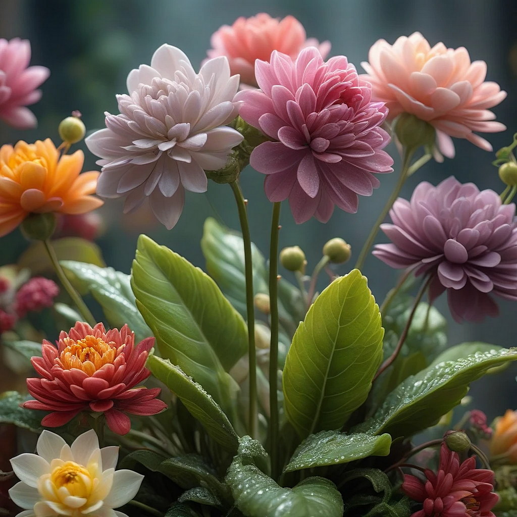 Бесплатная открытка Авторский арт - цветы