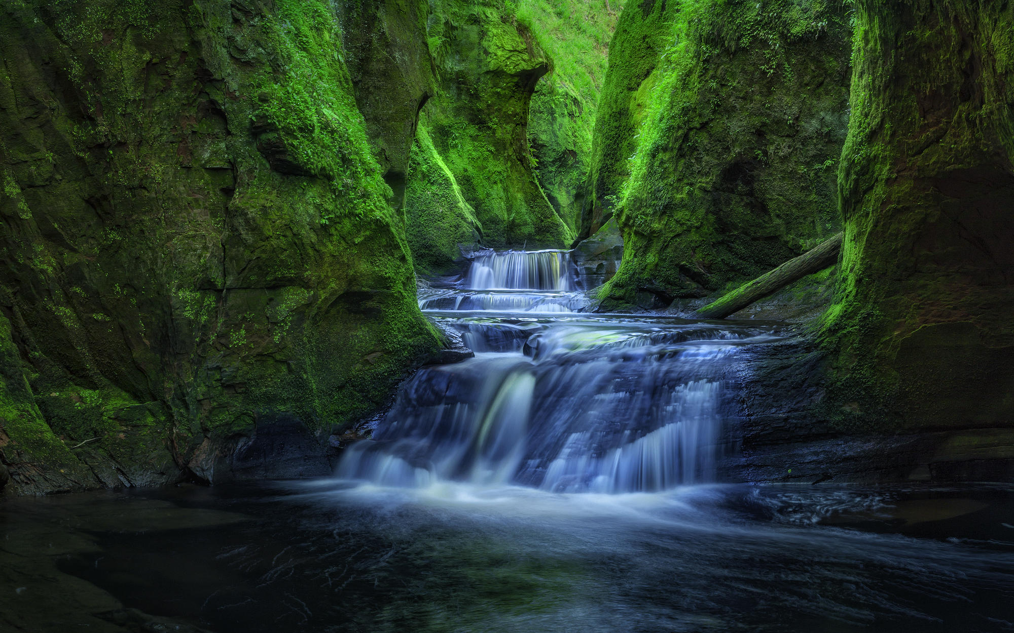 Wallpapers Scotland Gorge Finnic waterfall on the desktop