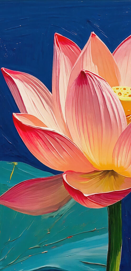 Бесплатное фото Обои на рабочий стол, Абстрактная картина с цветком лотоса