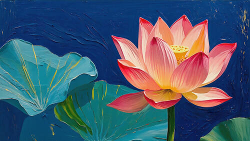 Бесплатное фото Обои на рабочий стол, Абстрактная картина с цветком лотоса