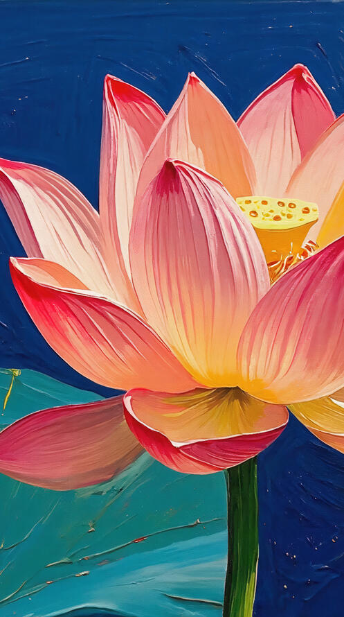 Бесплатное фото Обои на рабочий стол, Абстрактная картина с цветком лотоса