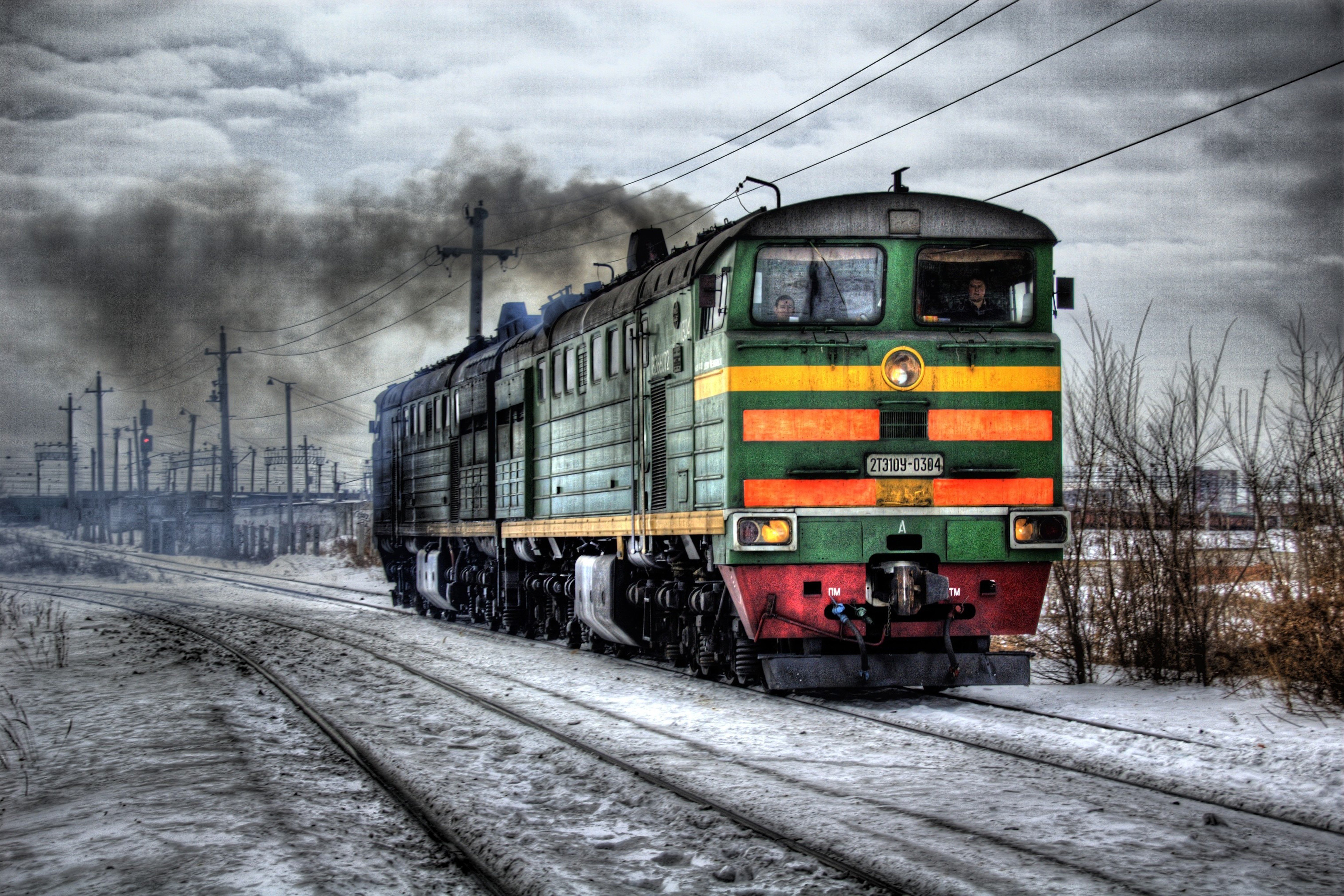 Wallpapers engine locomotive railway on the desktop