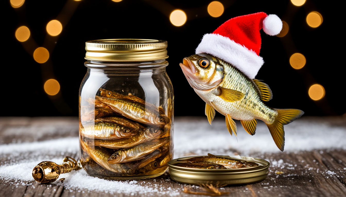 Бесплатное фото Рыба поздравляет с новым годом.