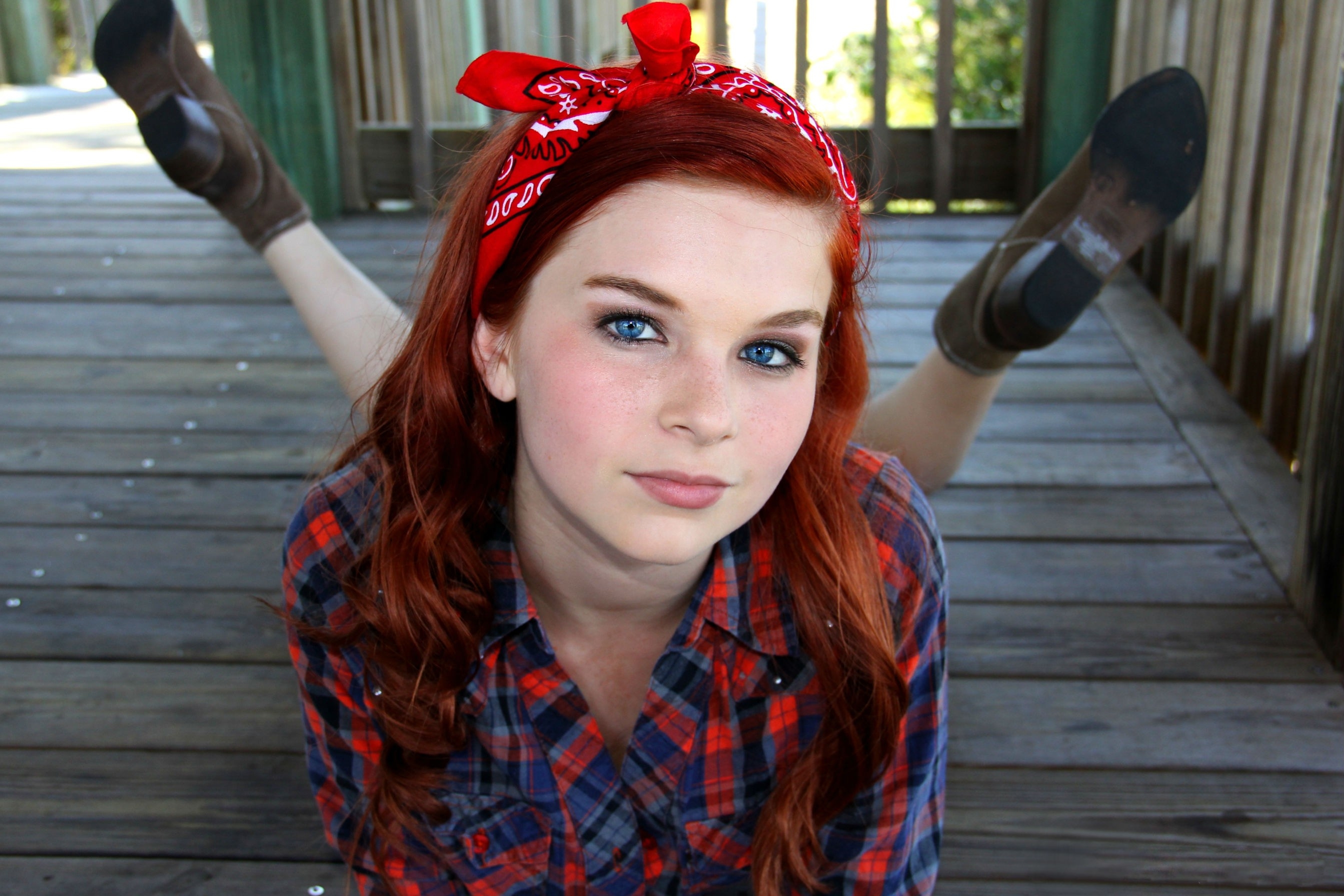 Wallpapers Carolina Kate red hair blue eyes on the desktop