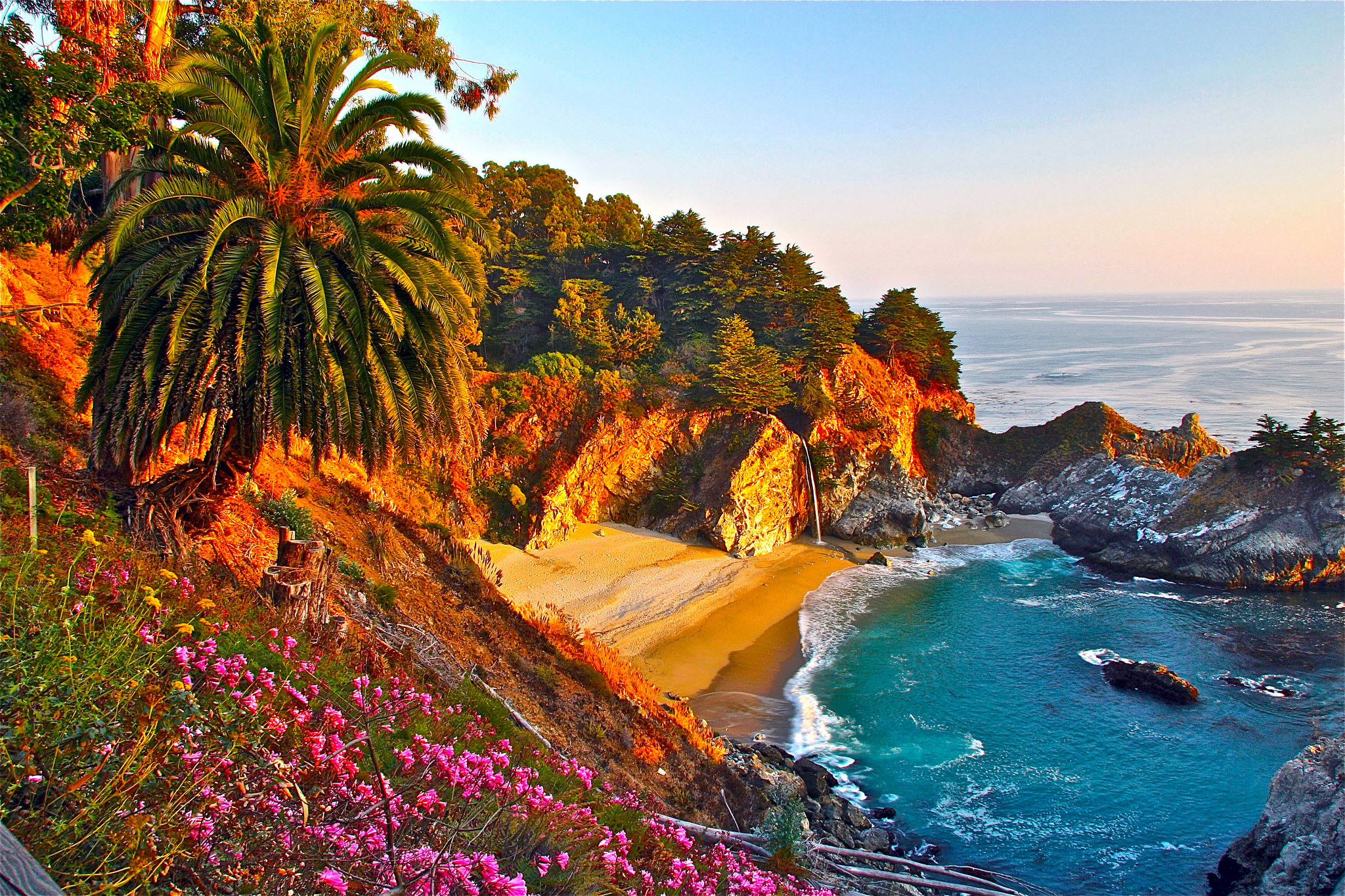 Wallpapers McWay Falls beach sea on the desktop