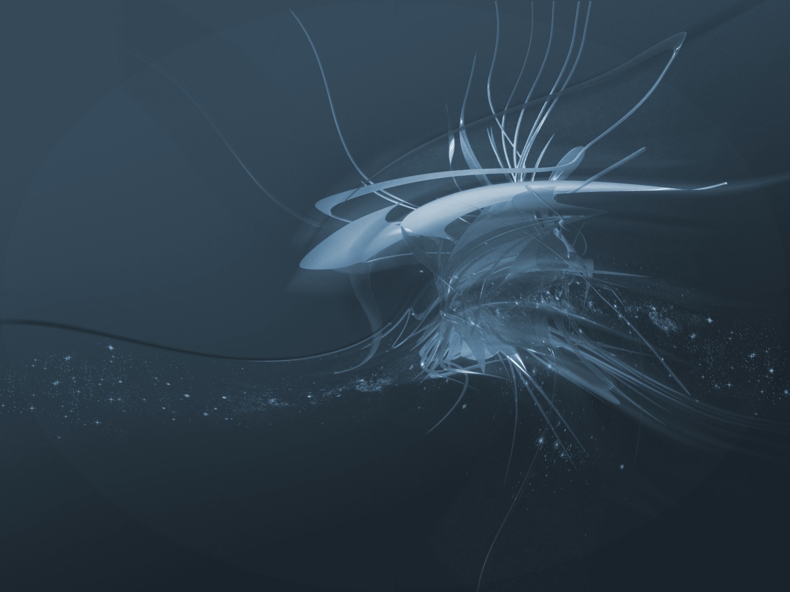 Futuristic blue waves or cyber aesthetics