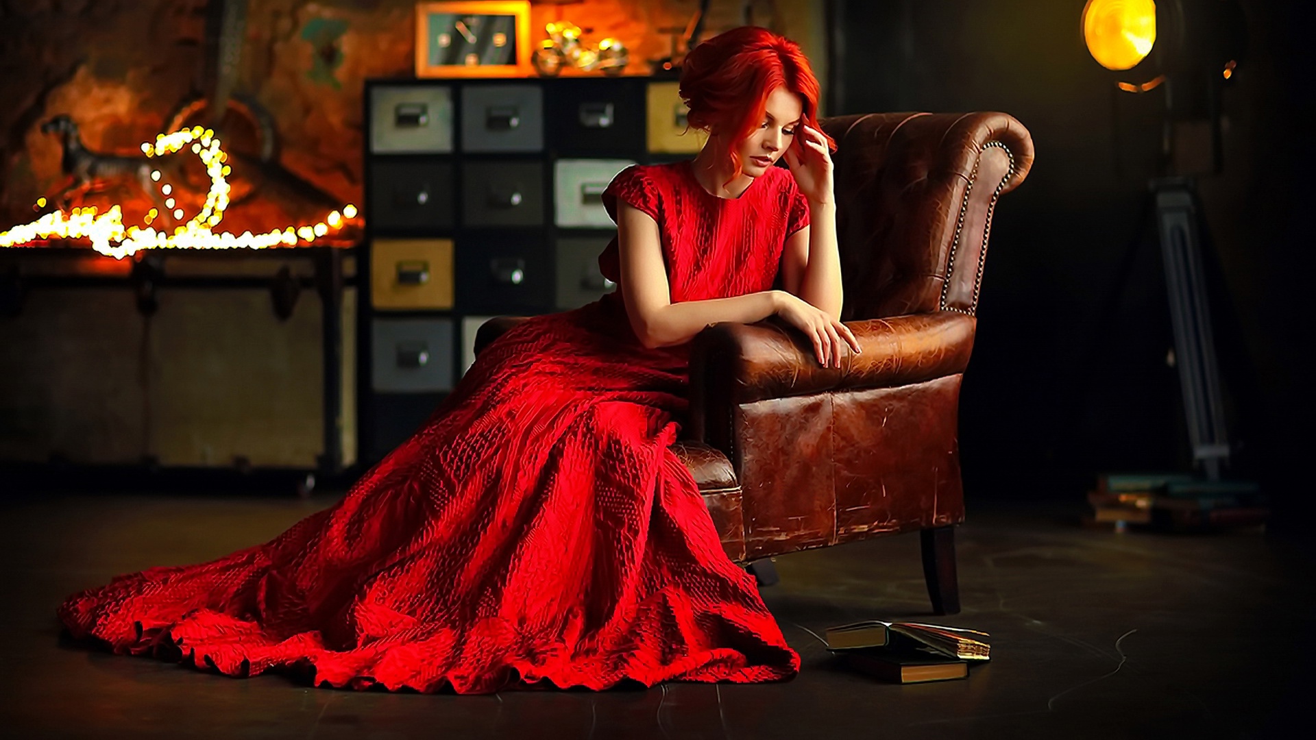 Free photo Photo of a girl in a red dress