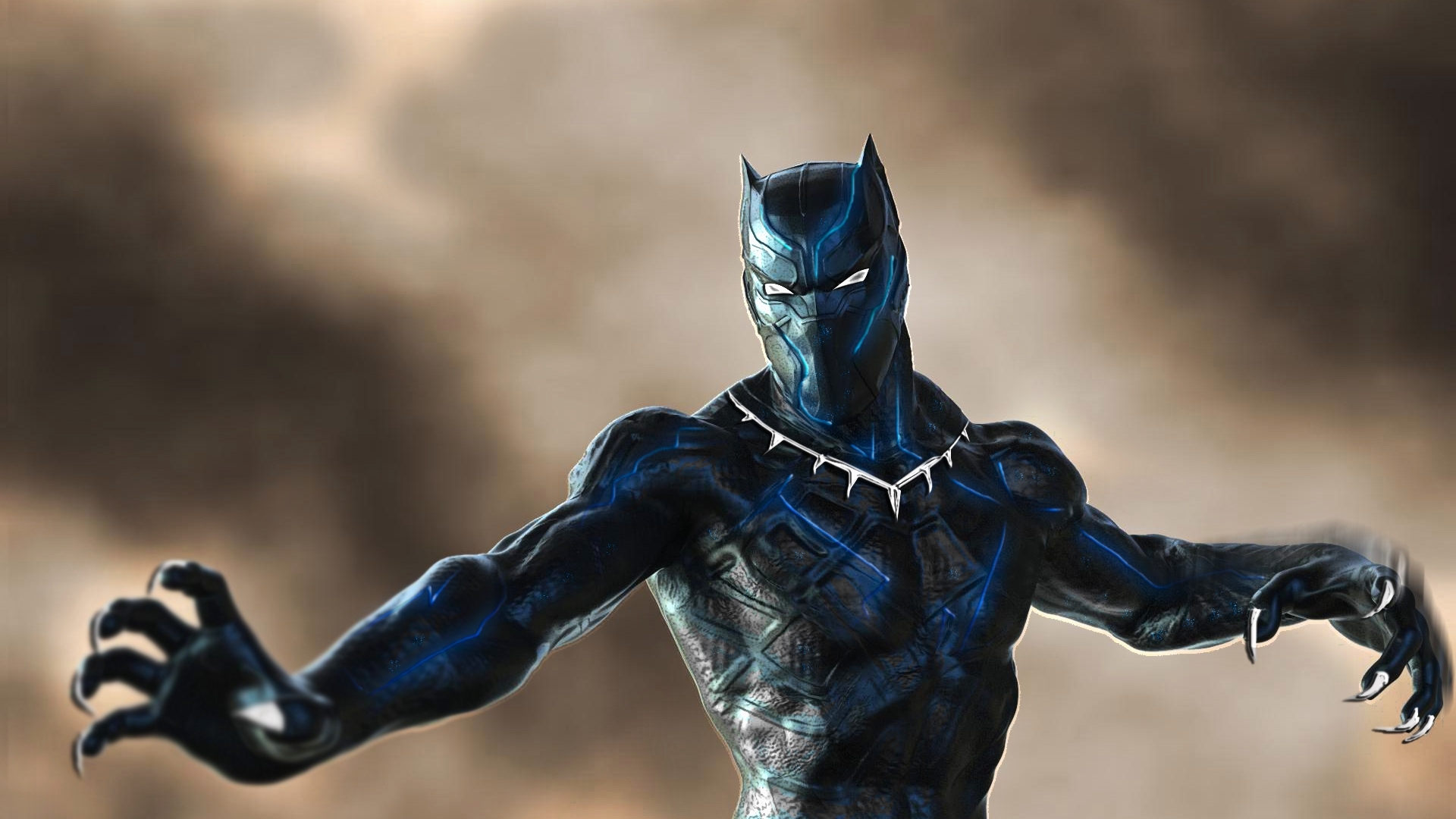 Wallpapers black panther marvel work of art on the desktop