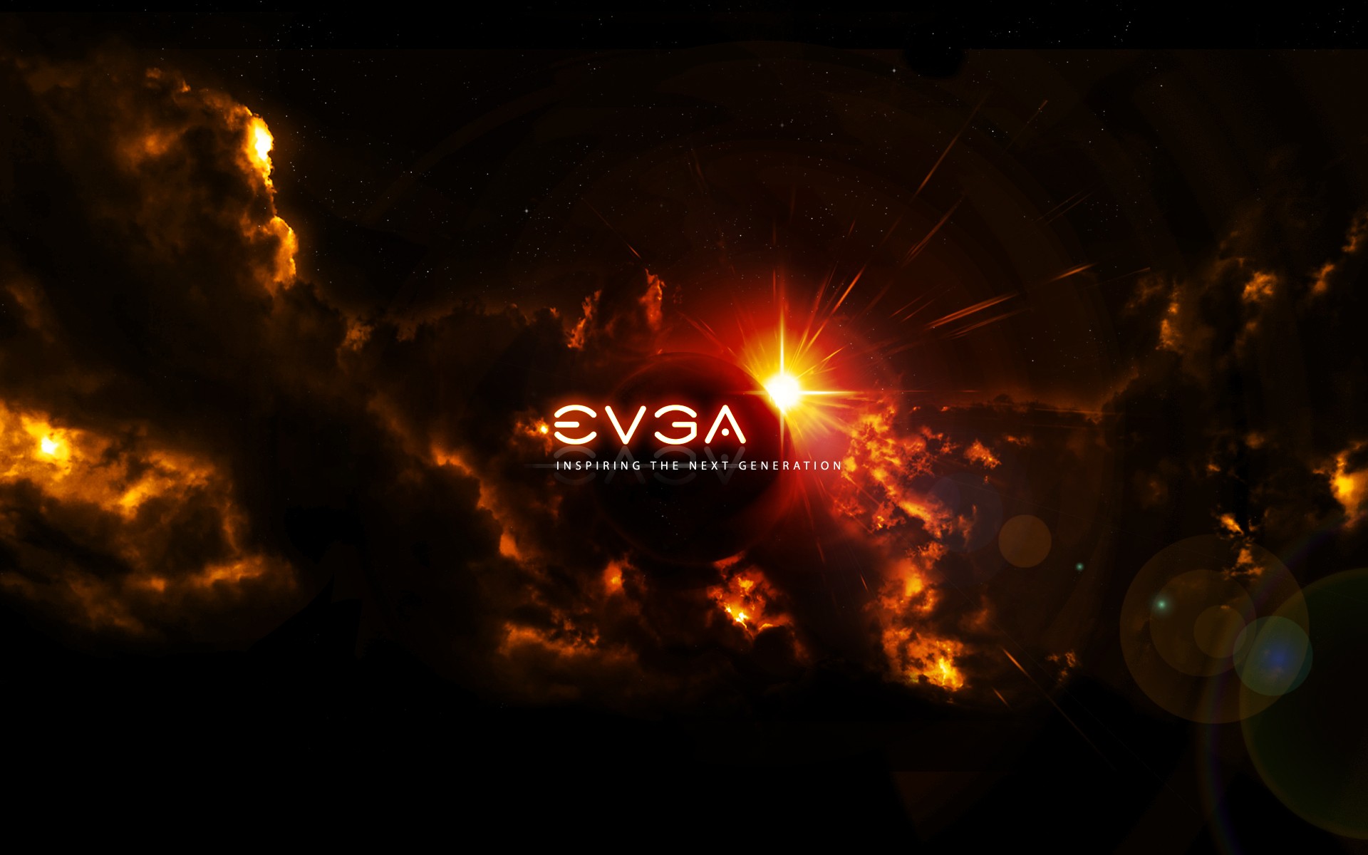 Wallpapers EVGA light flame on the desktop