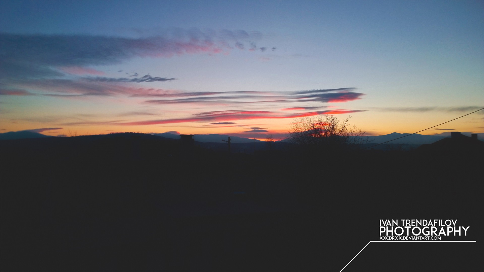 桌面上的壁纸景观 日落 天空