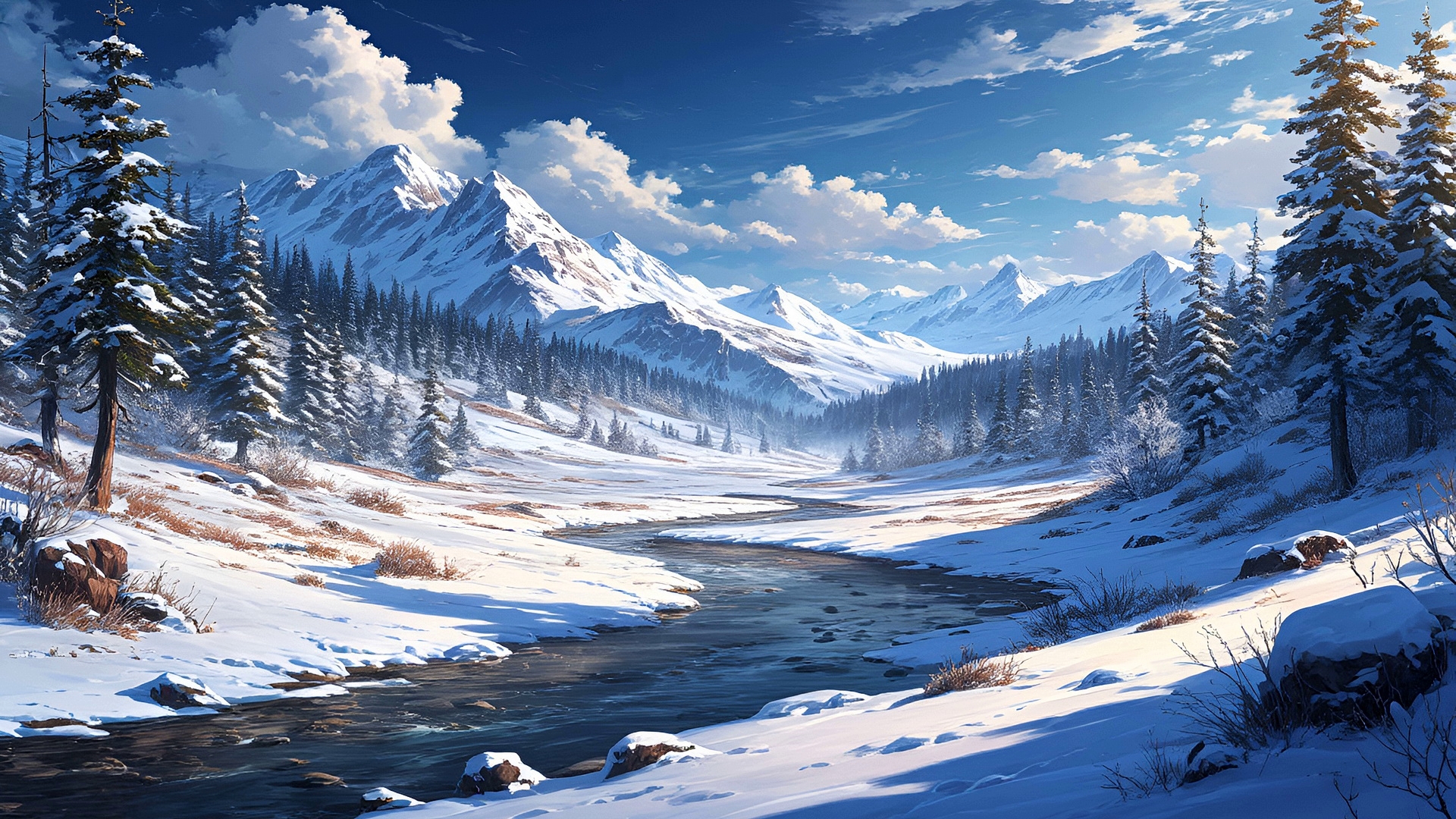Бесплатное фото Красивый зимний пейзаж эпизод пятый