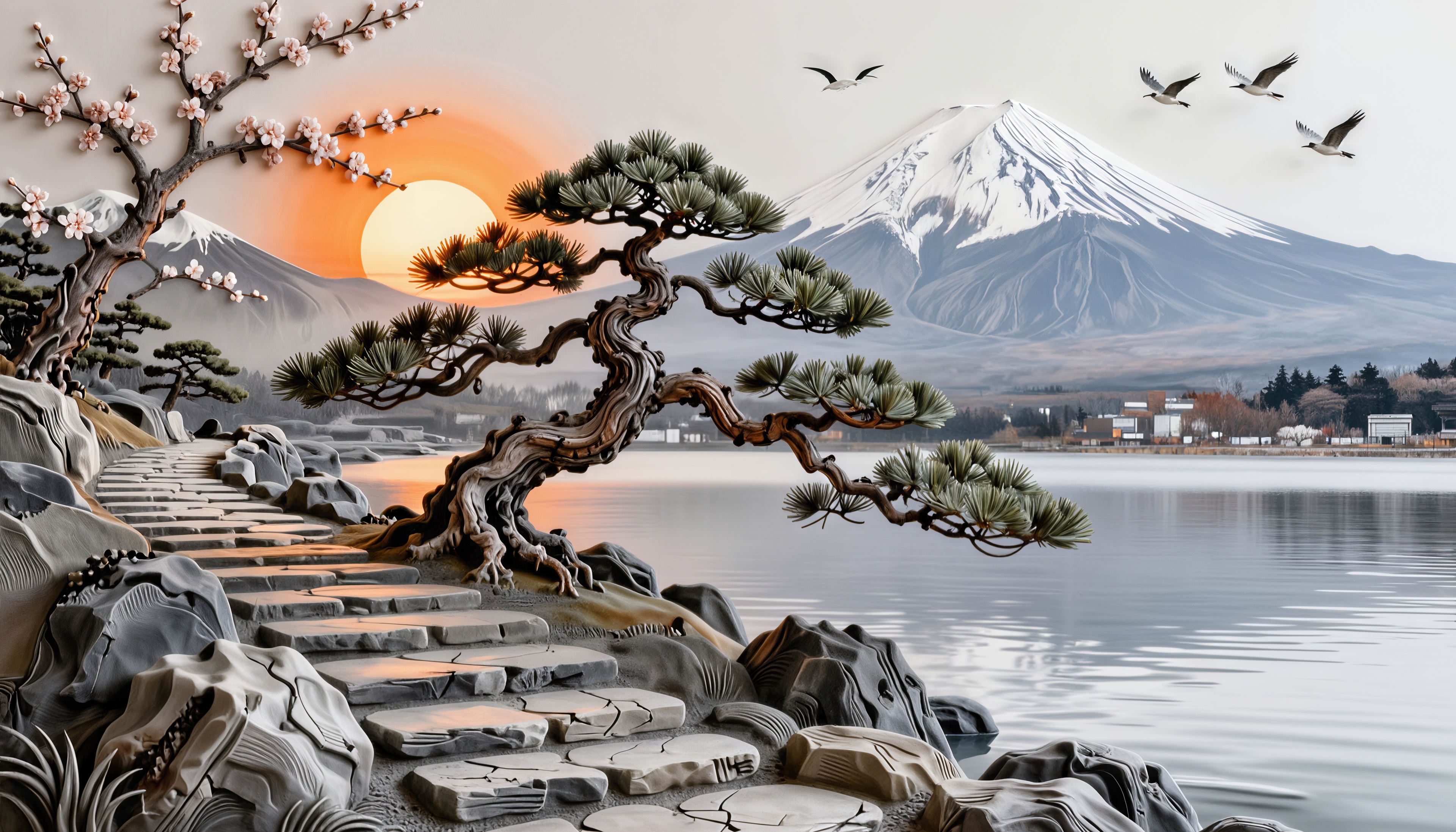 Wallpapers Japan Fujiyama sunset on the desktop